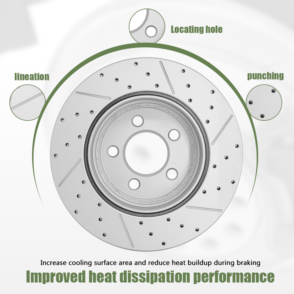 Rear Disc Brake Rotors and Ceramic Brake Pads for Toyota Mirai 2016-2018 Prius V
