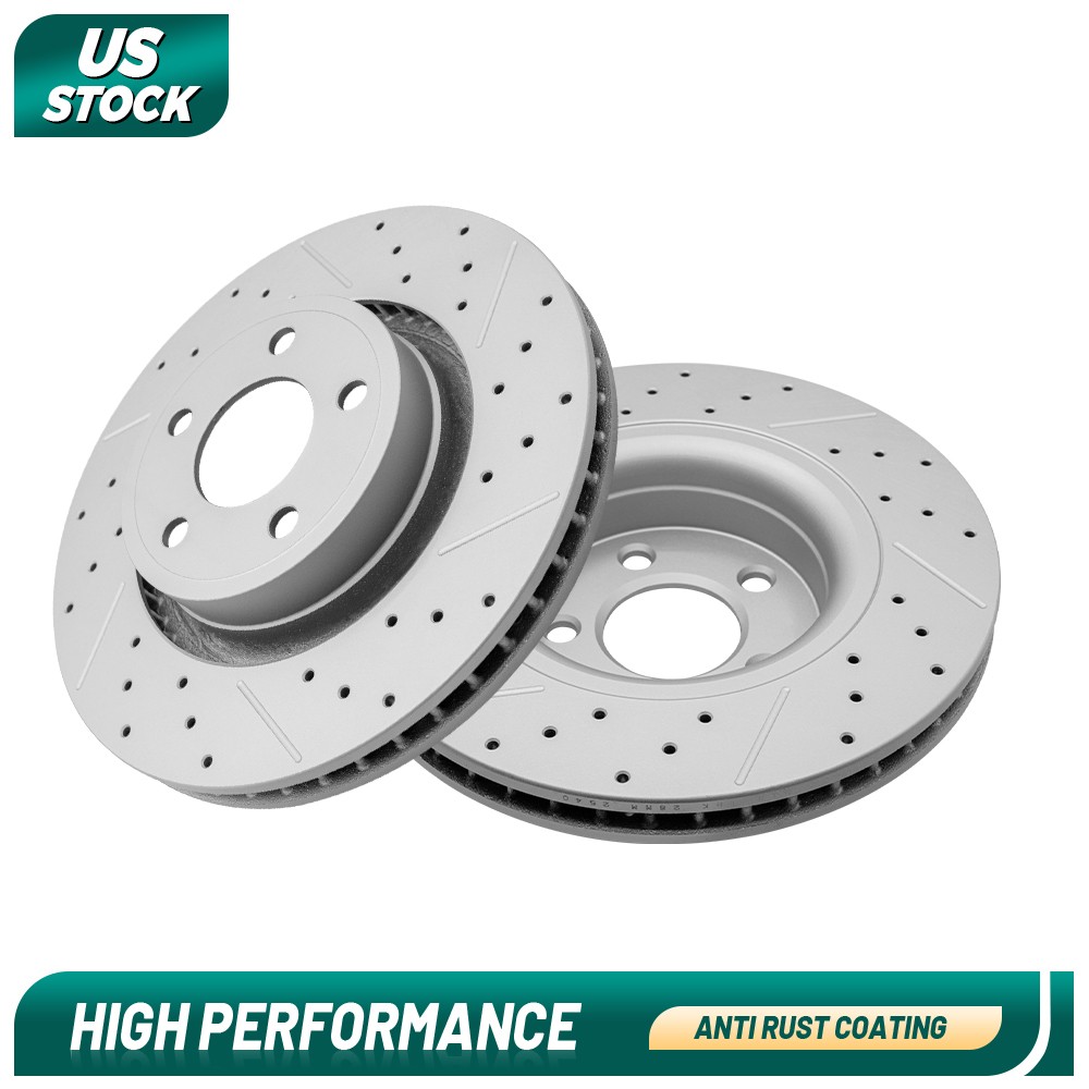 Front Drilled Disc Brake Rotors for Ford Mustang 2015-2020 2021 2022 2023 2024