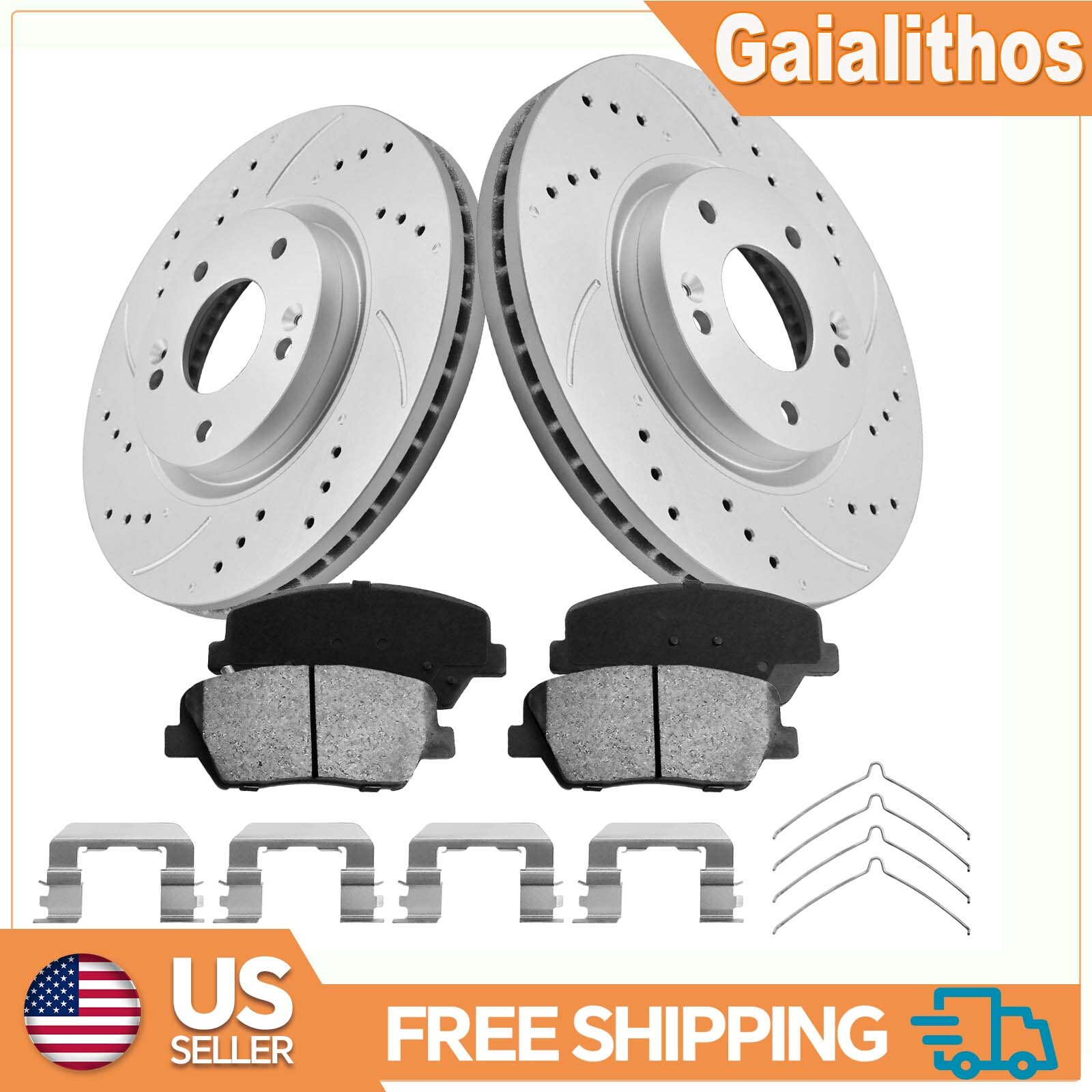 300mm Front Brake Rotors Ceramic Brake Pads for Hyundai Santa Fe 2010-2012