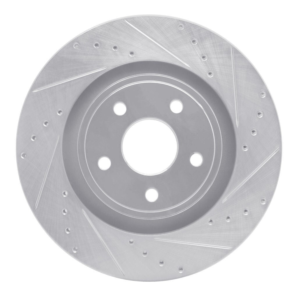 Dynamic Friction 631-42002R – Drilled and Slotted Silver Zinc Brake Rotor