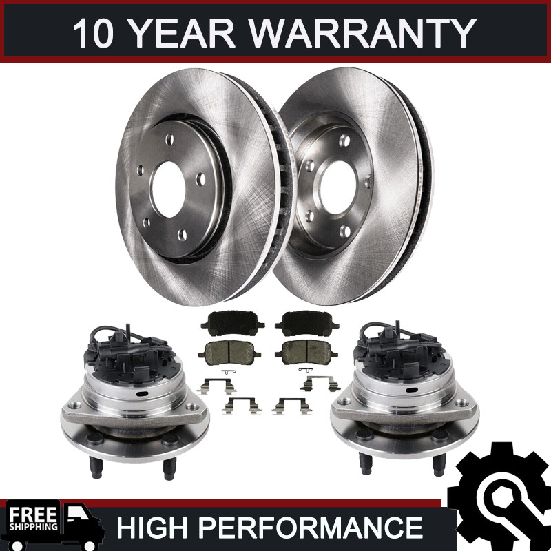 Front Brake Rotors with Wheel Hub Bearing for Chevy Malibu Pontiac G6 CA E17