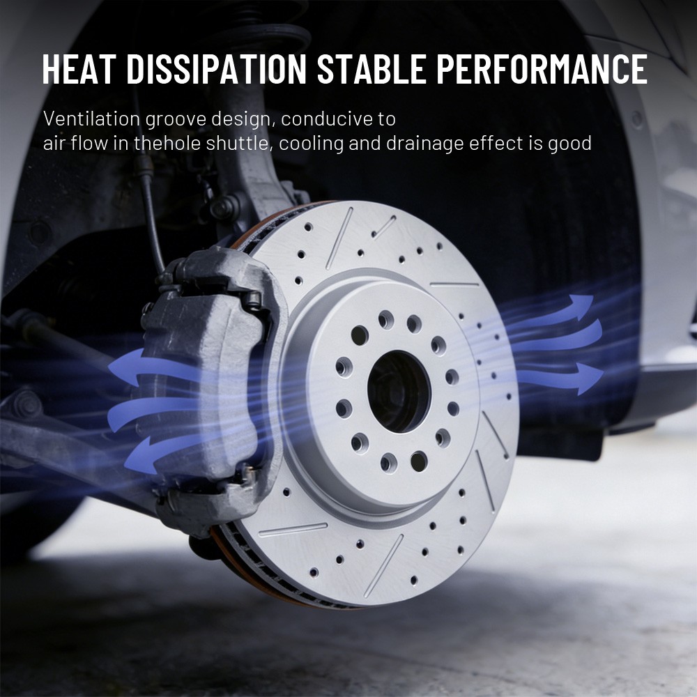 14.96” Front Drilled Slotted Brake Rotors for Dodge Durango Jeep Grand Cherokee