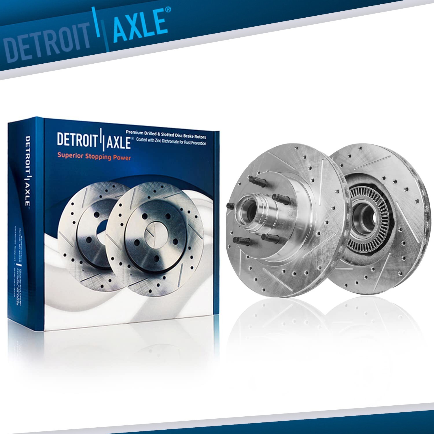 2WD 287mm Front Drilled & Slotted Brake Rotors for Explorer Ranger Mountaineer