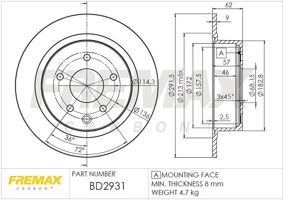 Fremax BD-2931 Brake Disc for Nissan