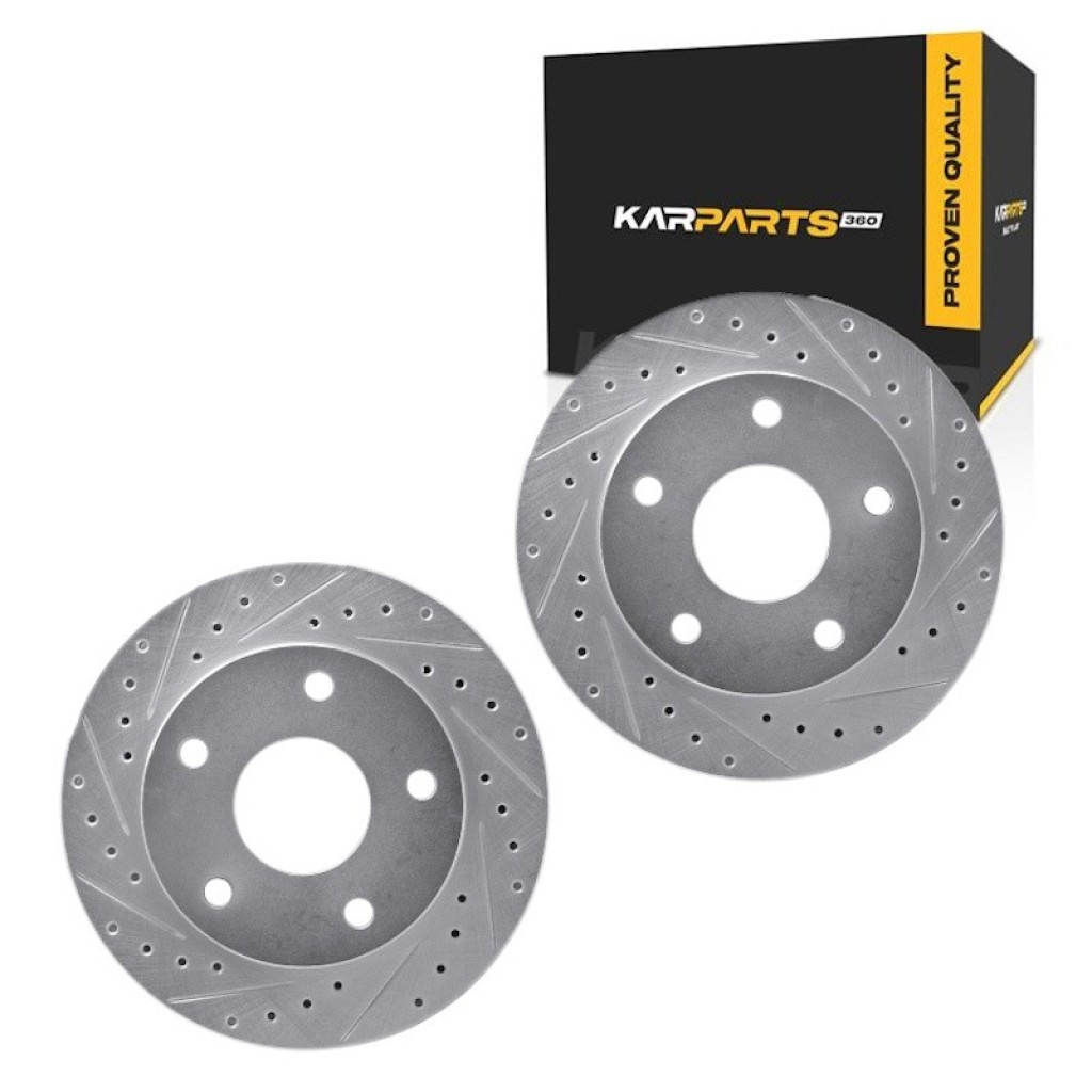 For Dodge Ramcharger 1999 Rotors | Silver | Drilled And Slotted Rotor Style