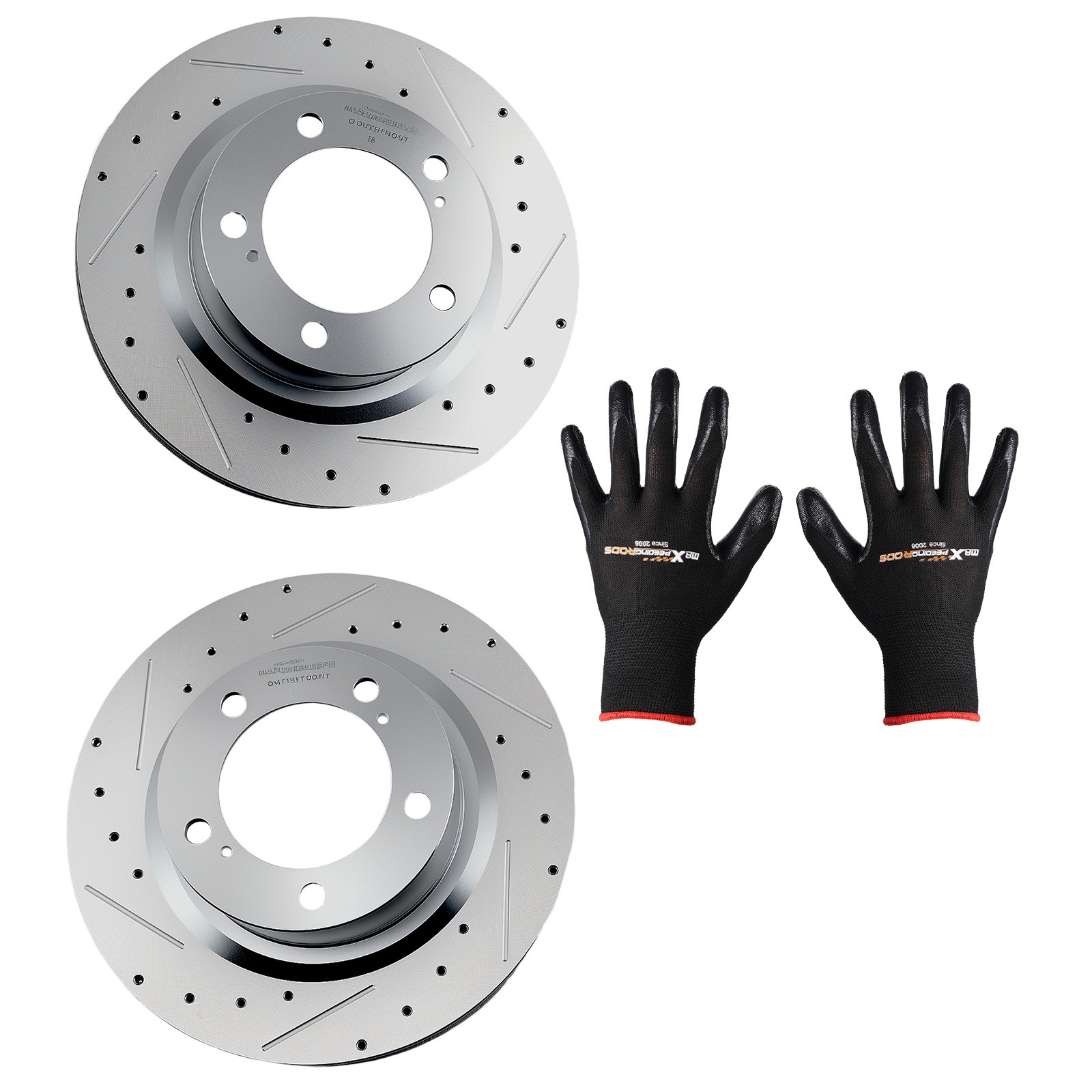 Front Drilled & Slotted Disc Brake Rotor For Toyota Land Cruiser 2016-21 S-31482