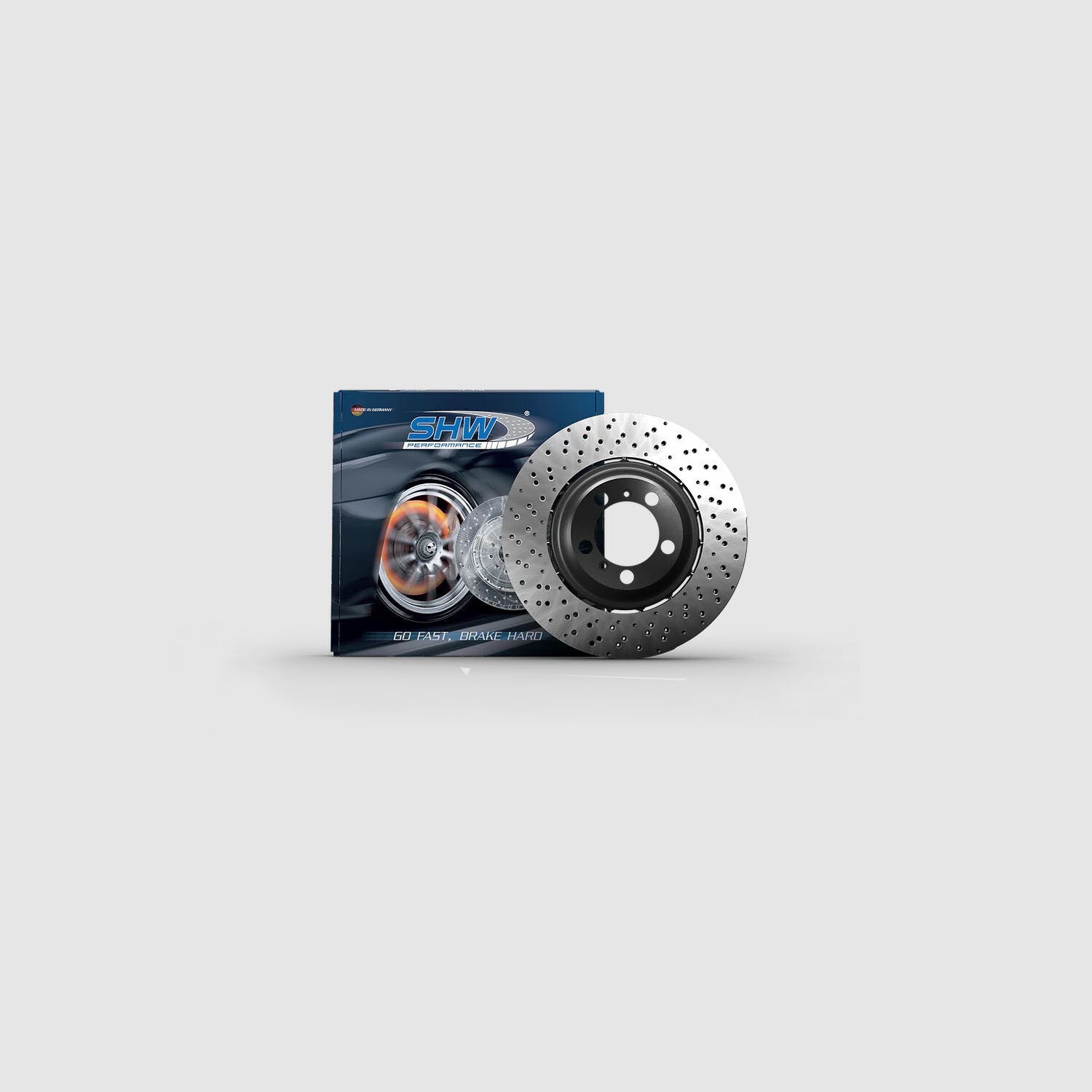SHW Performance Rear Driver Left Drilled Disc Brake Rotor for BMW M3 G80 M4 G82