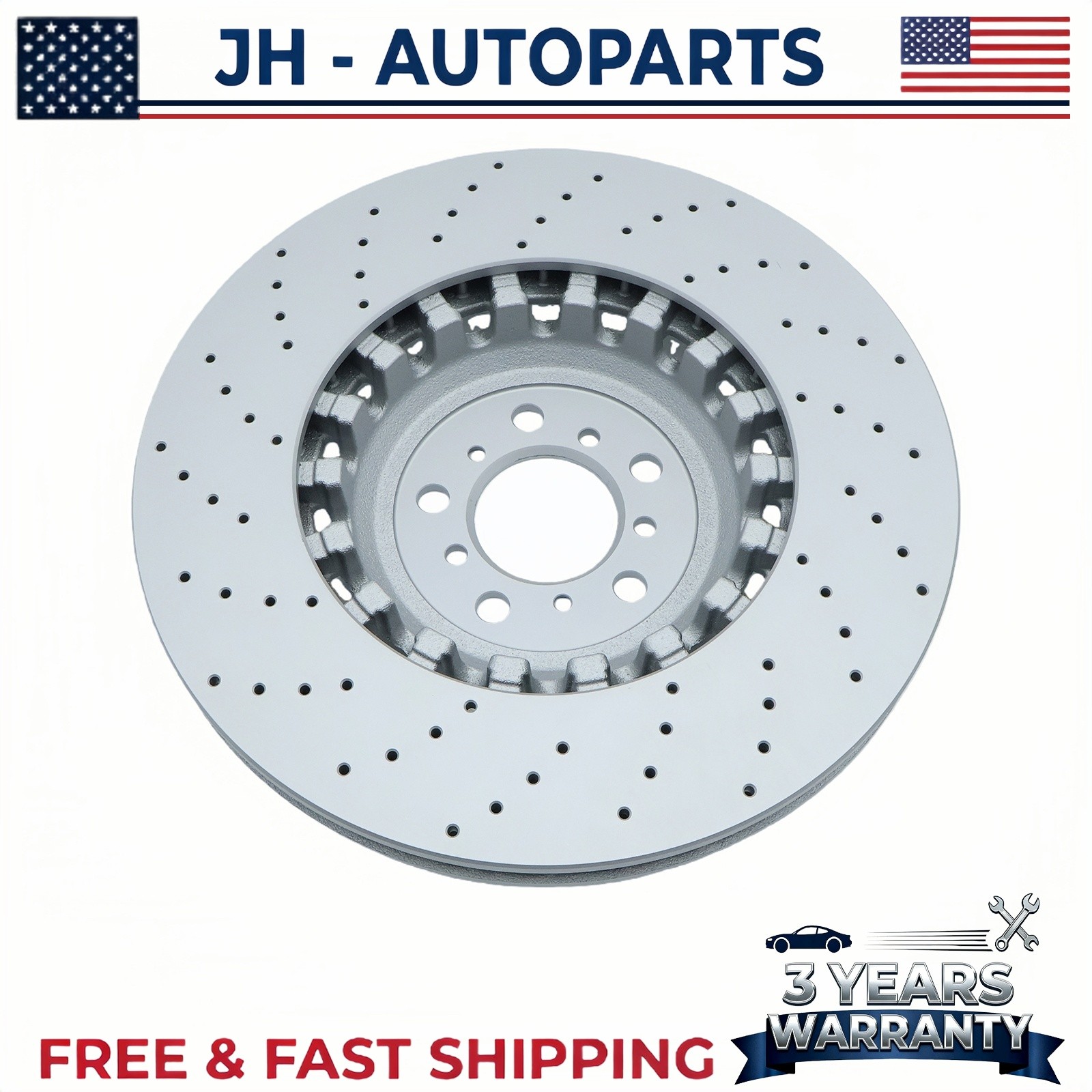 2PCS Front Vented & Drilled Disc Brake Rotors For BMW F10 F12 F13 M5 M6
