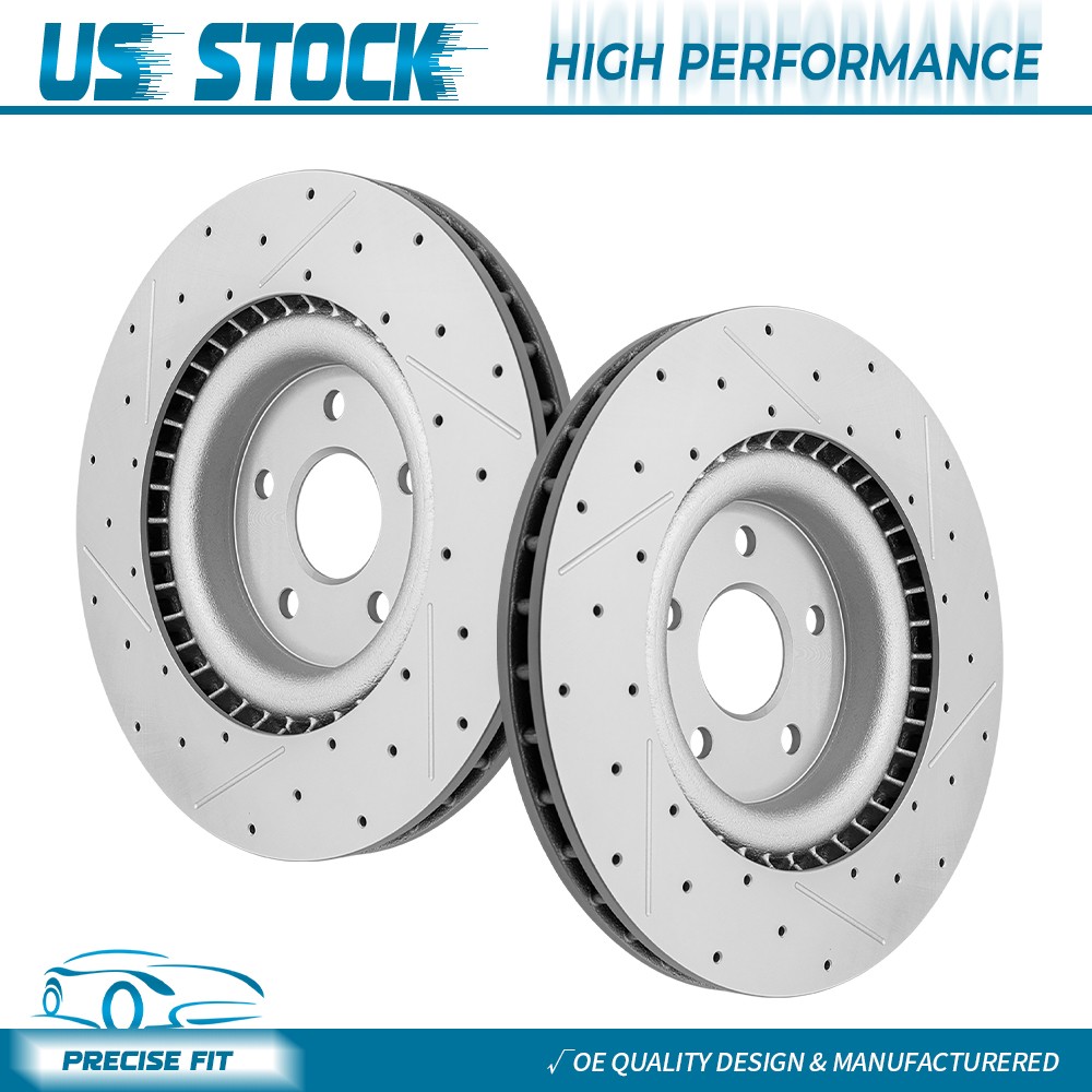 Front Drilled Brake Rotors for 2018 2019 2020 Dodge Durango Grand Cherokee SRT