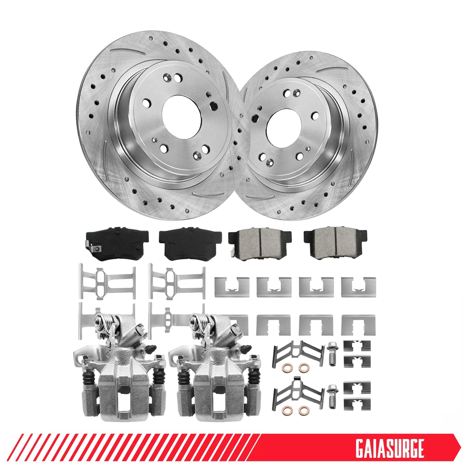 For Honda Civic Acura ILX Rear Drilled Slotted Brake Rotors Calipers 281.7mm