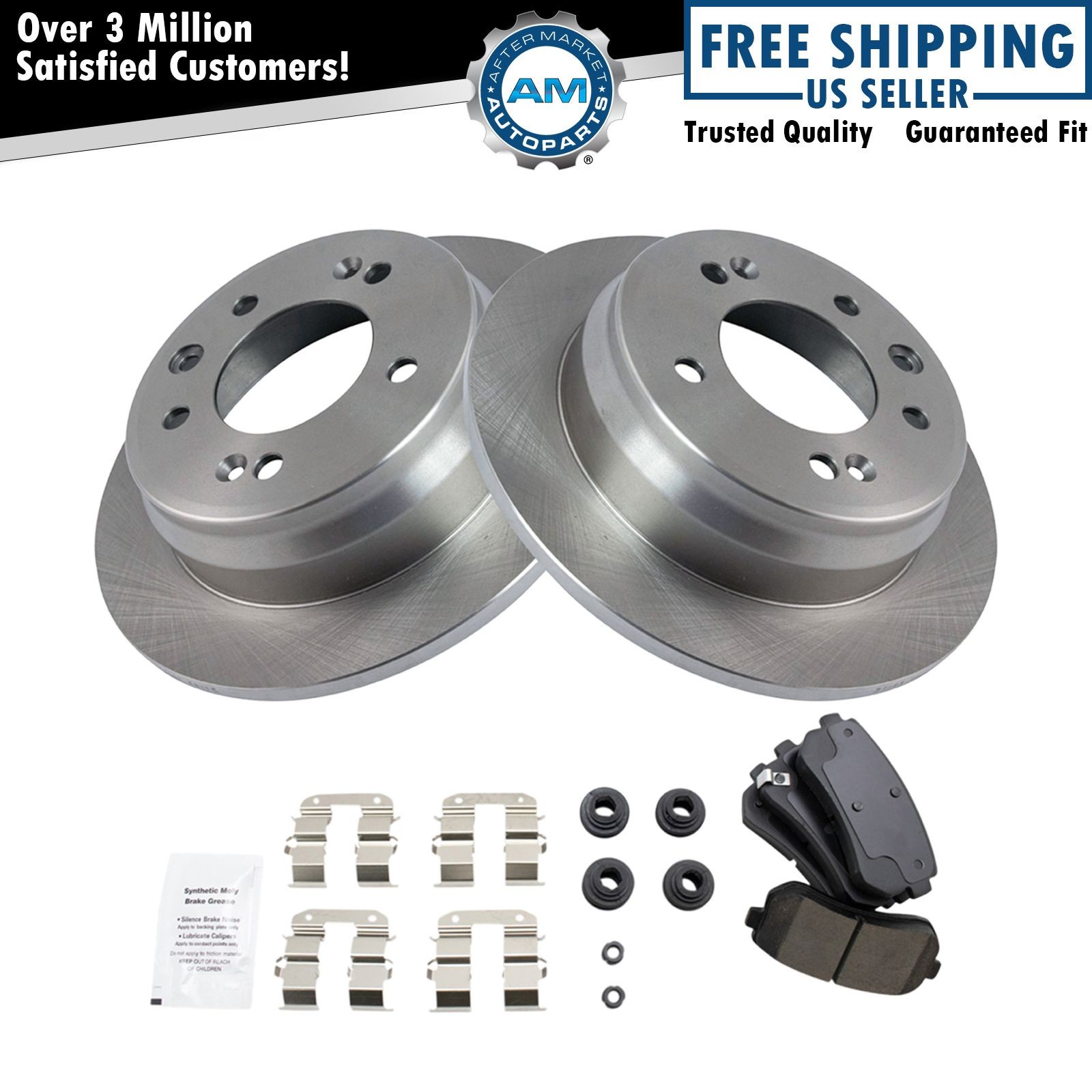 Rear Ceramic Brake Pad & 2 Rotors For Elantra Touring Sportage Tucson