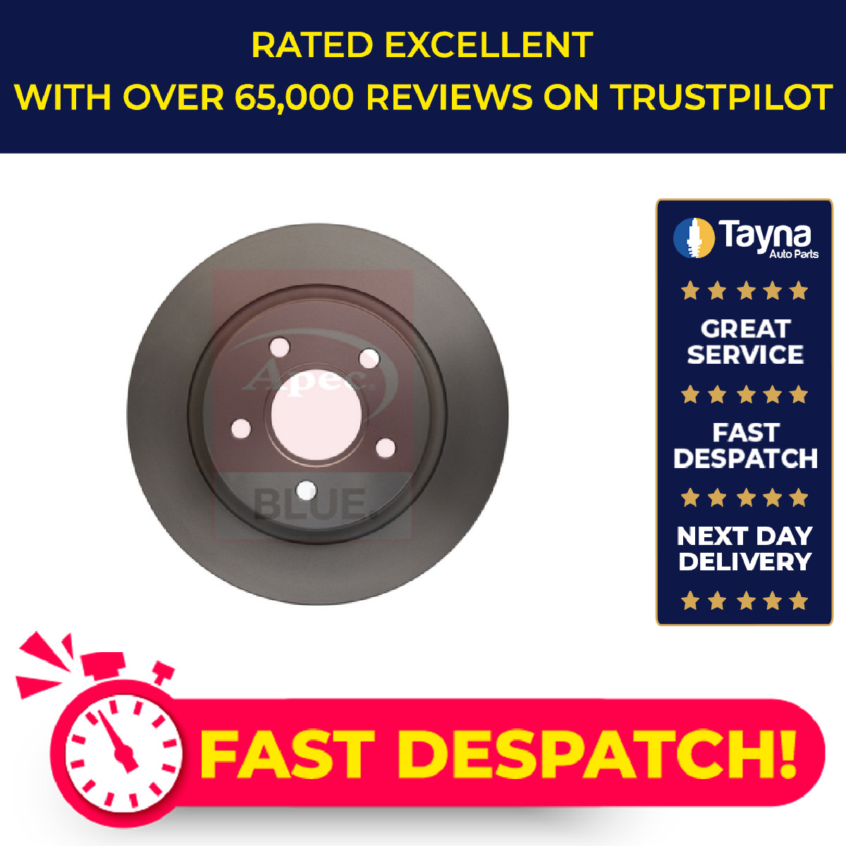 2x Brake Discs Pair Solid Rear 278mm SDK6262 Apec Blue Set 1362867 1362868 New