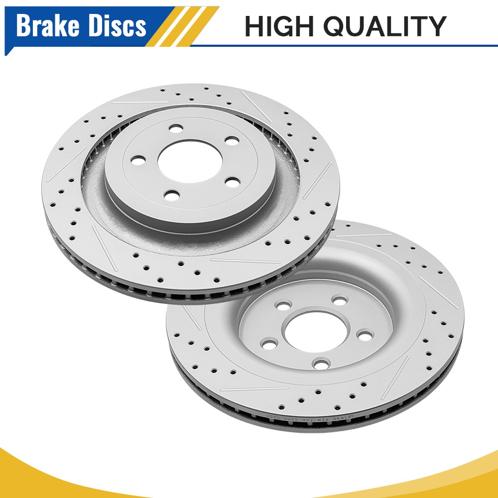 Rear Disc Drilled Brake Rotors for 2015 – 2023 Ford Mustang with Performance Pkg
