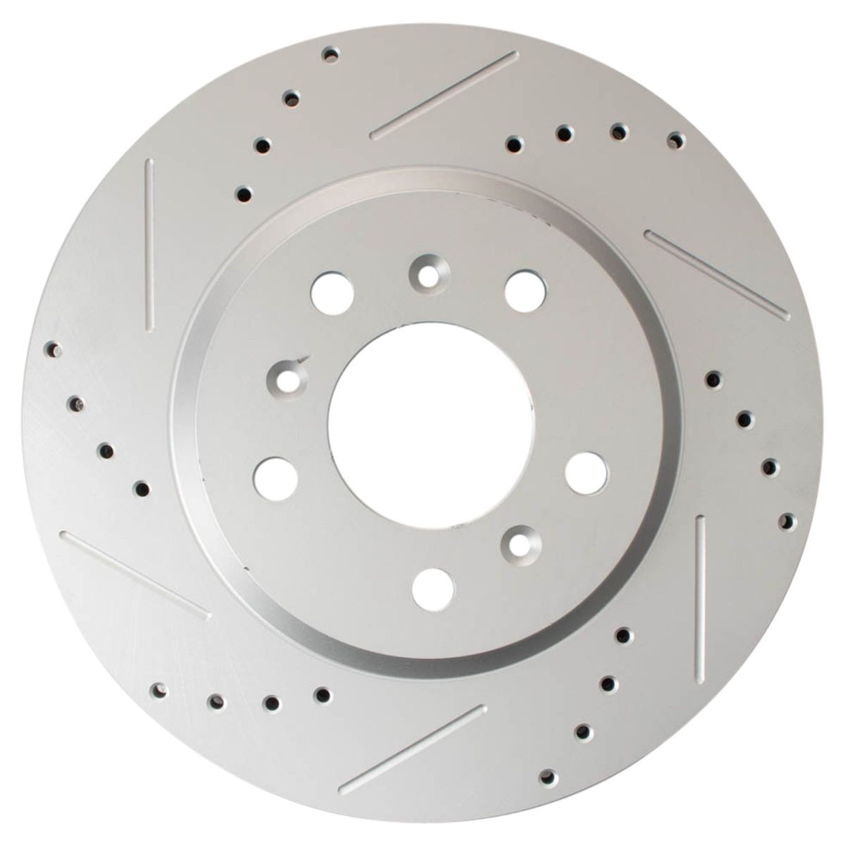 TRQ Performance Drilled & Slotted Front Coated Brake Rotor Pair for Chevy