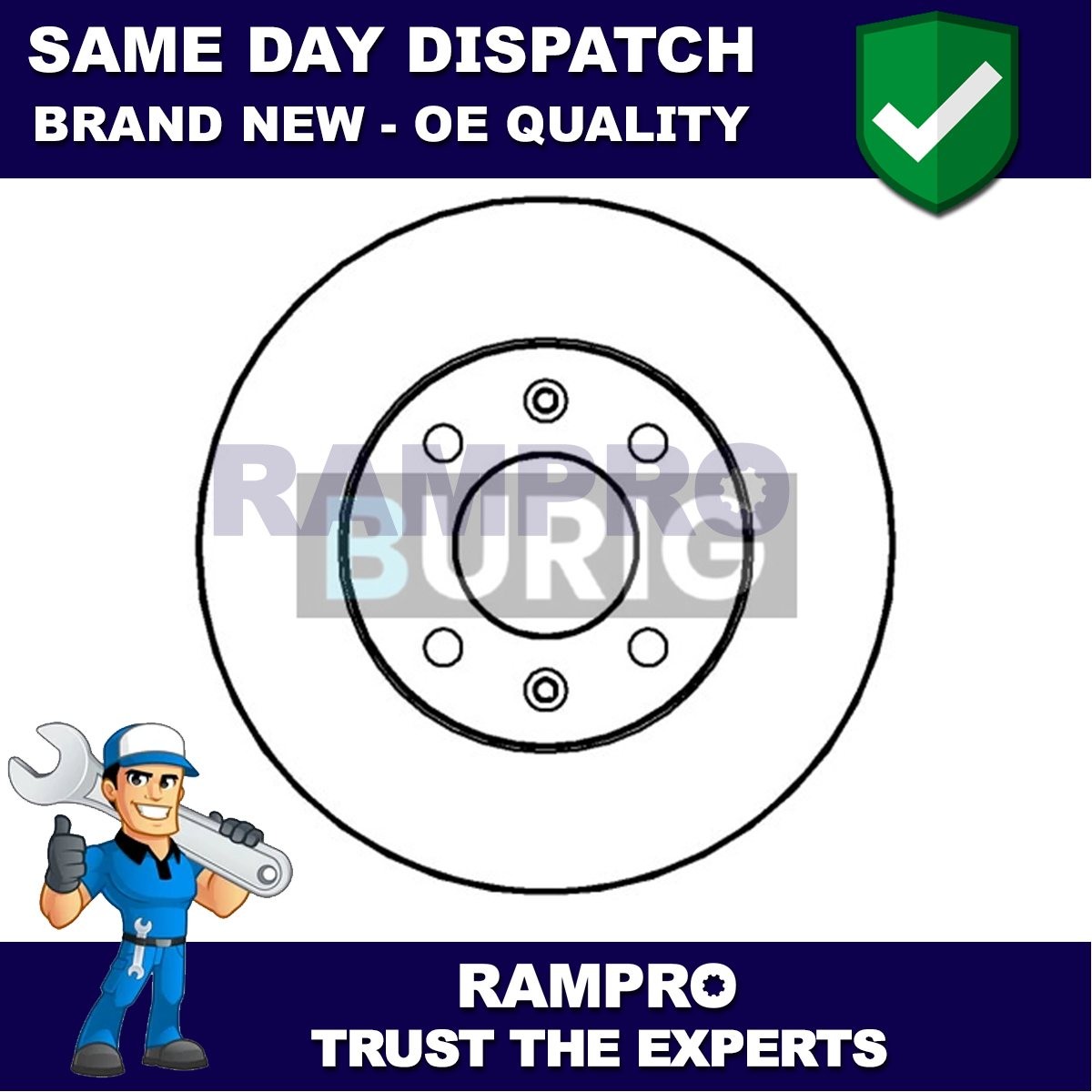Rampro Front Brake Disc Fits Hyundai Getz 2002-2010 + Other Models #2