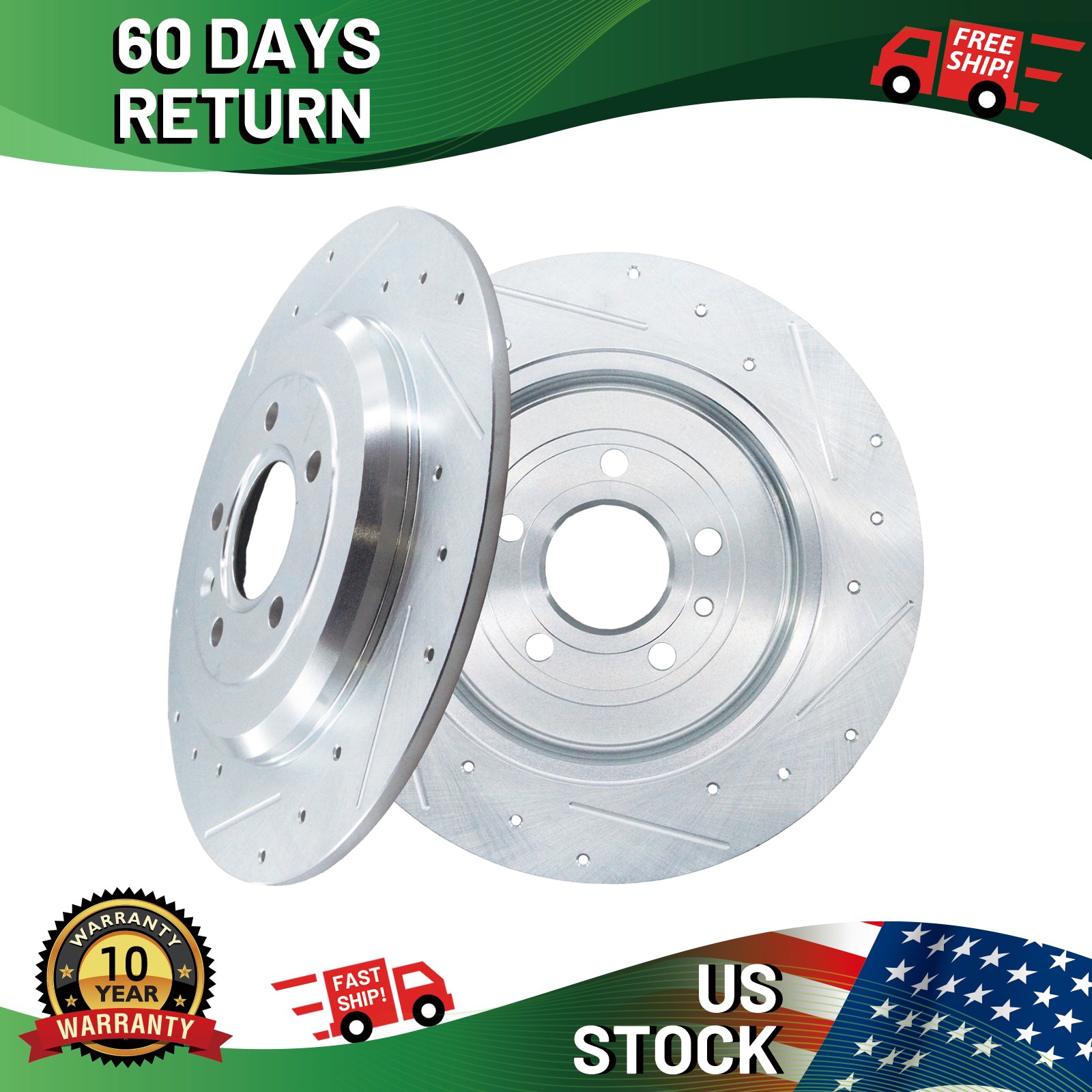 REAR Disc Brake Rotors for Ford Edge Explorer Flex Taurus Lincoln MKX MKT MKS