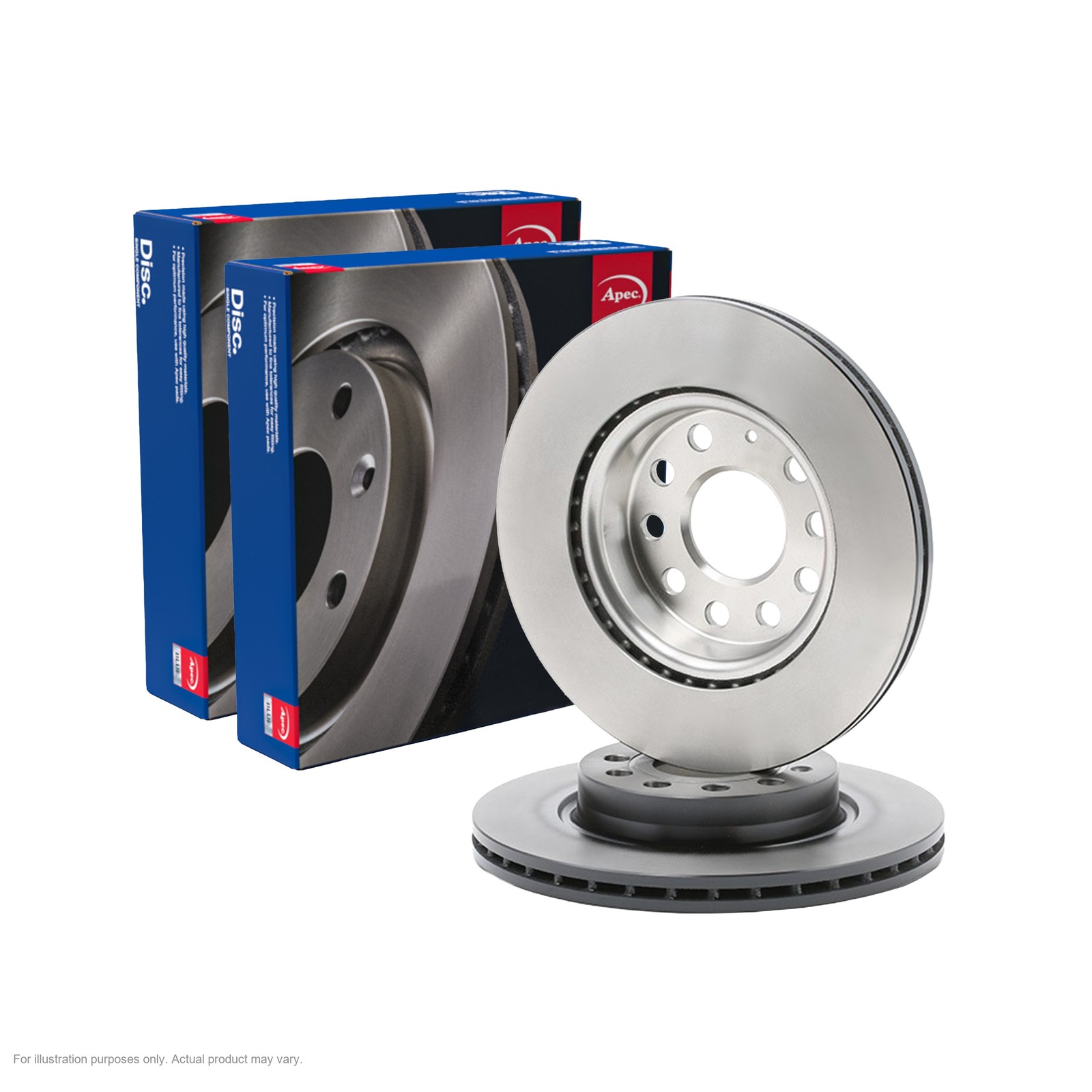 2x APEC Front Brake Discs For SEAT ALTEA (5P1) 1.6 LPG 2009-13 SDK6066