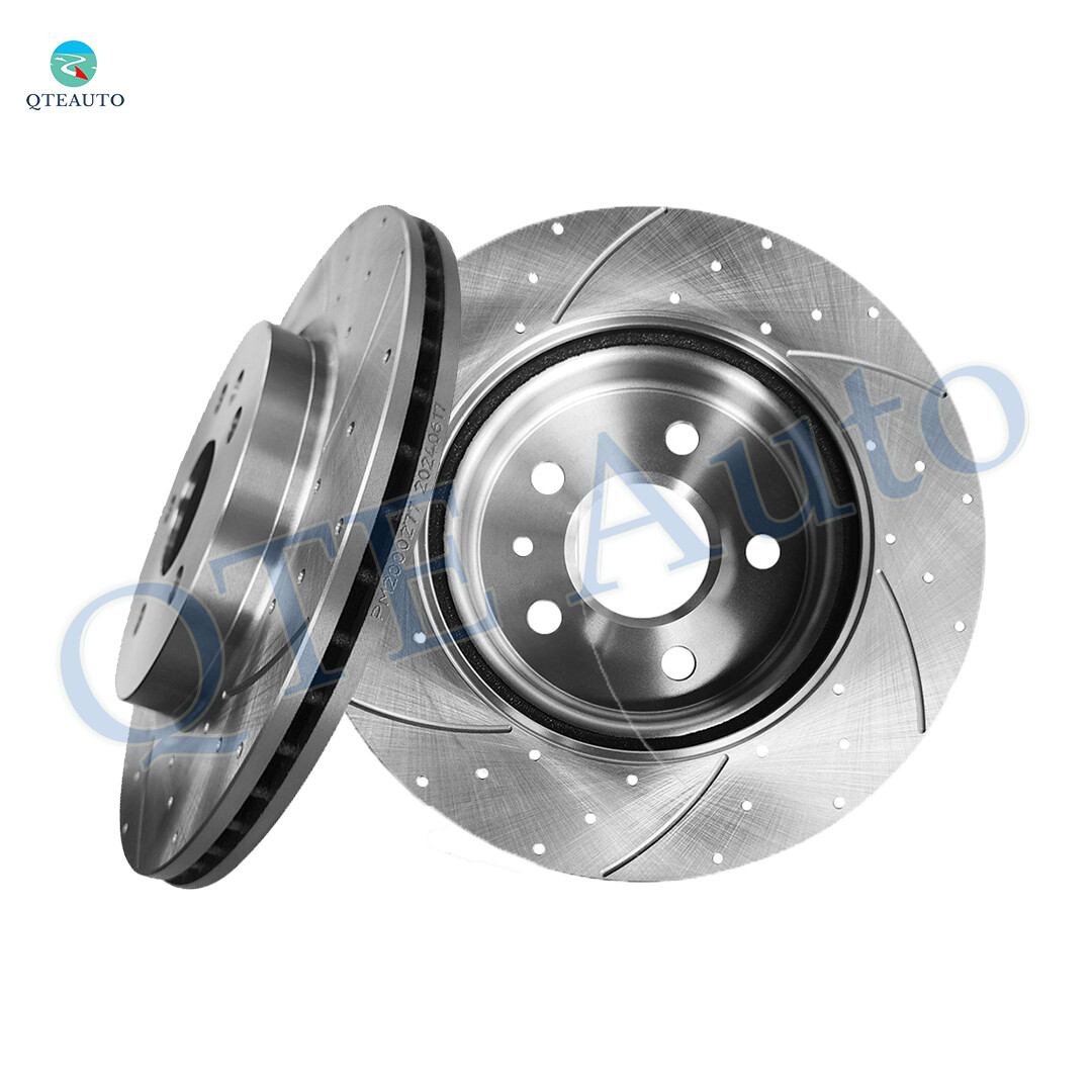 Rear 315mm Drilled Slotted Brake Disc Rotors For 2013-2019 Cadillac XTS