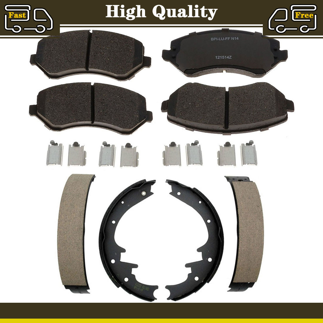NEW OE Front Pads & Rear Shoes For 2002 Jeep Liberty 2.4L 3.7L Lifetime Warranty