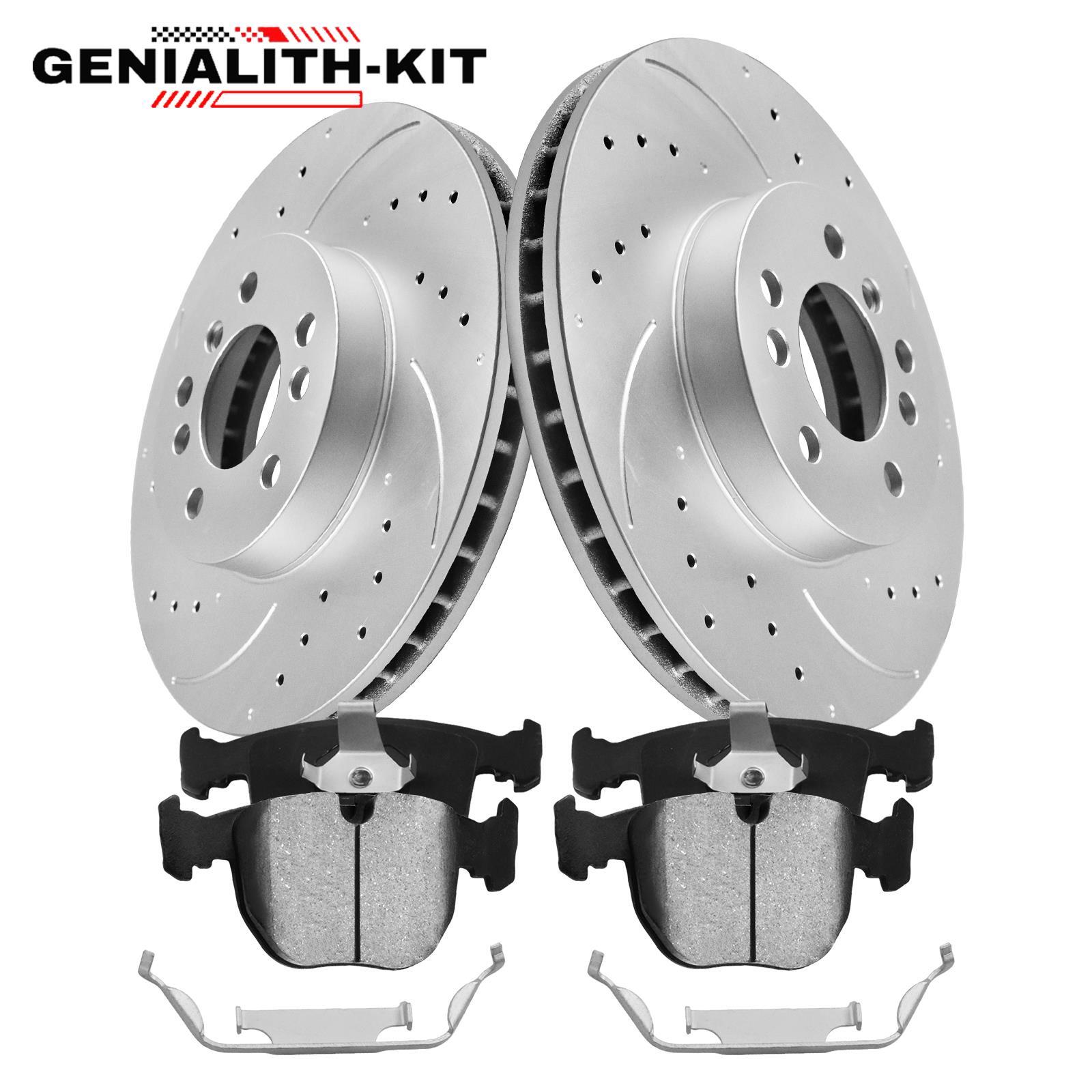 Front Drilled Rotors Ceramic Brake Pads for 2000 – 2005 2006 BMW X5 3.0i 4.4i