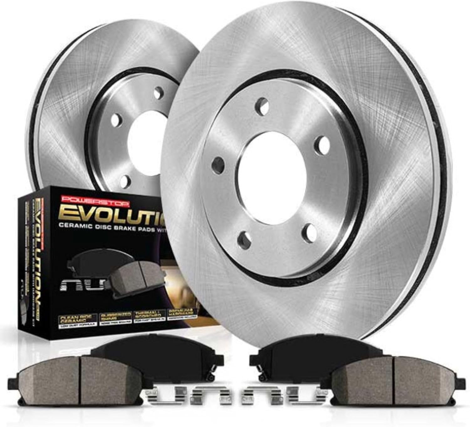 Front Brake Kit with Low-Dust Z17 Pads & Smooth Rotors for Select Toyota Models