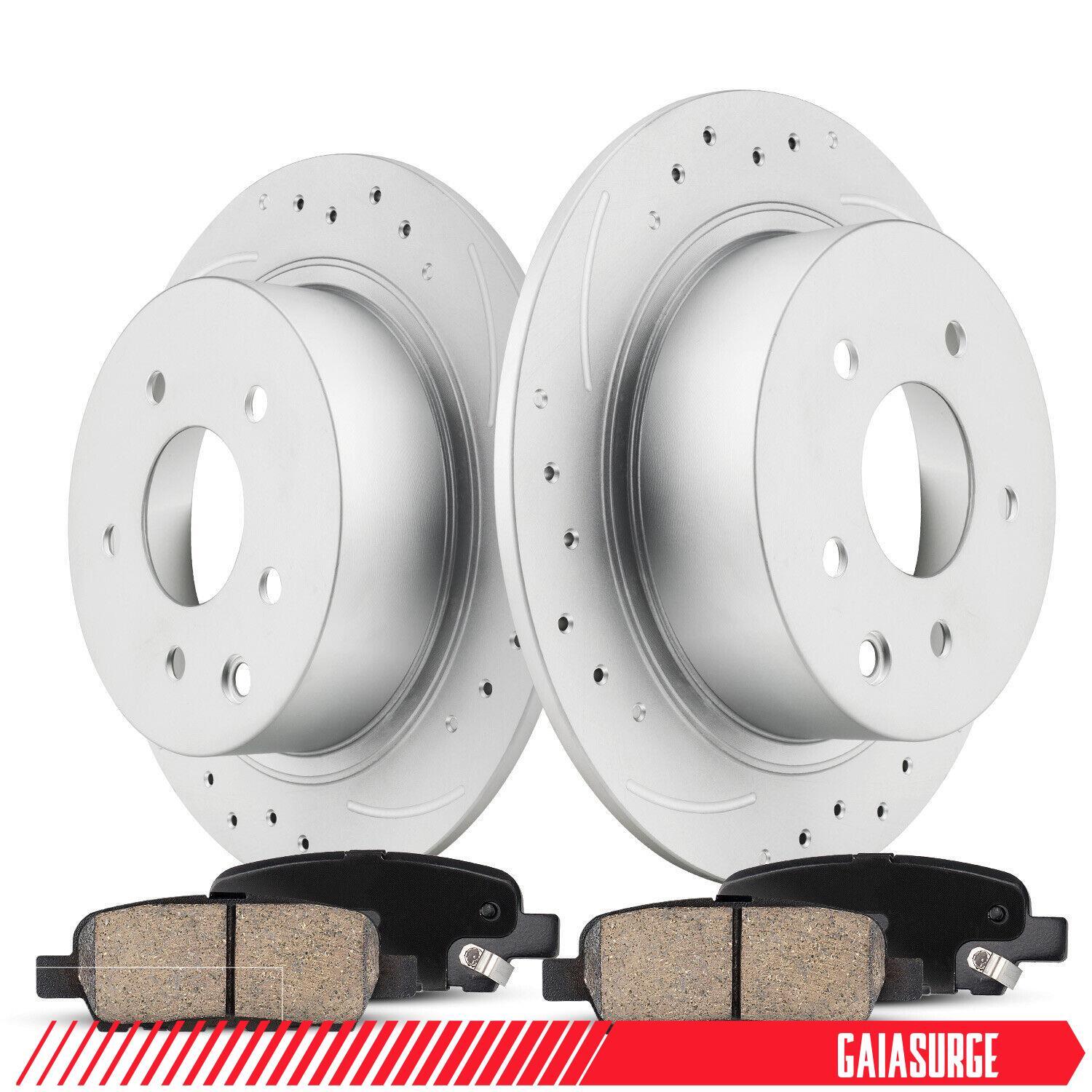 Rear Drilled Rotors + Ceramic Brake Pads for 2004 – 2008 Acura TL Honda Element