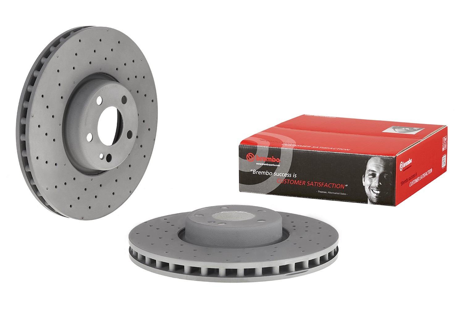 Brembo Front Drilled 342mm Disc Brake Rotor for Mercedes W205 C300AMG C350e C400
