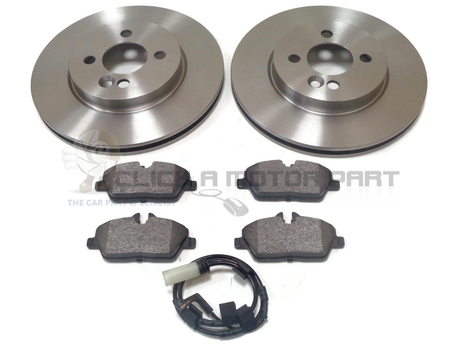 MINI R55 CLUBMAN ESTATE 1.6 ONE COOPER S D FRONT 2 BRAKE DISCS AND PADS + SENSOR