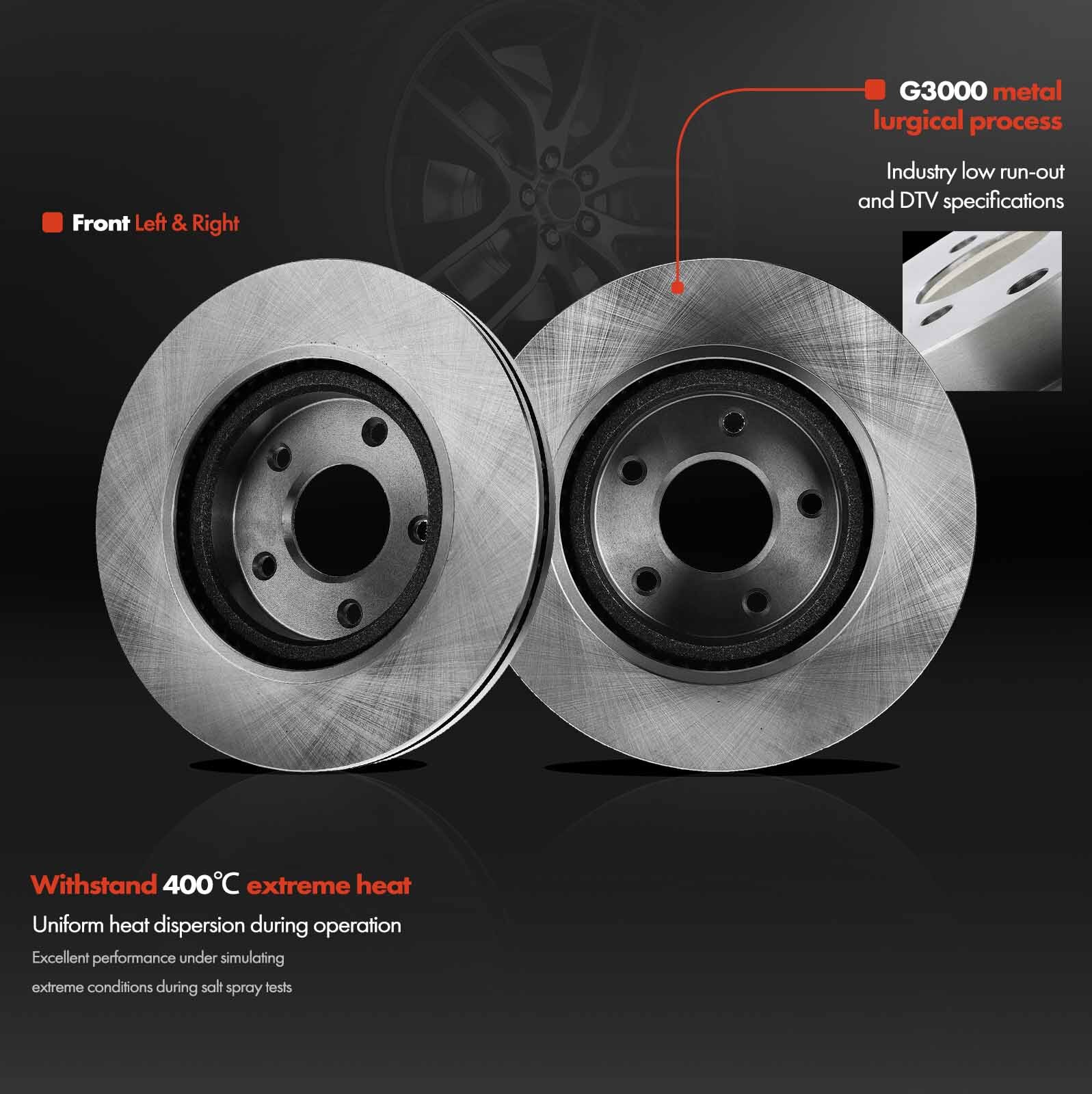 2pcs 295.8mm Front Disc Brake Rotors for Nissan Altima 2007 2008 2009 2010-2023