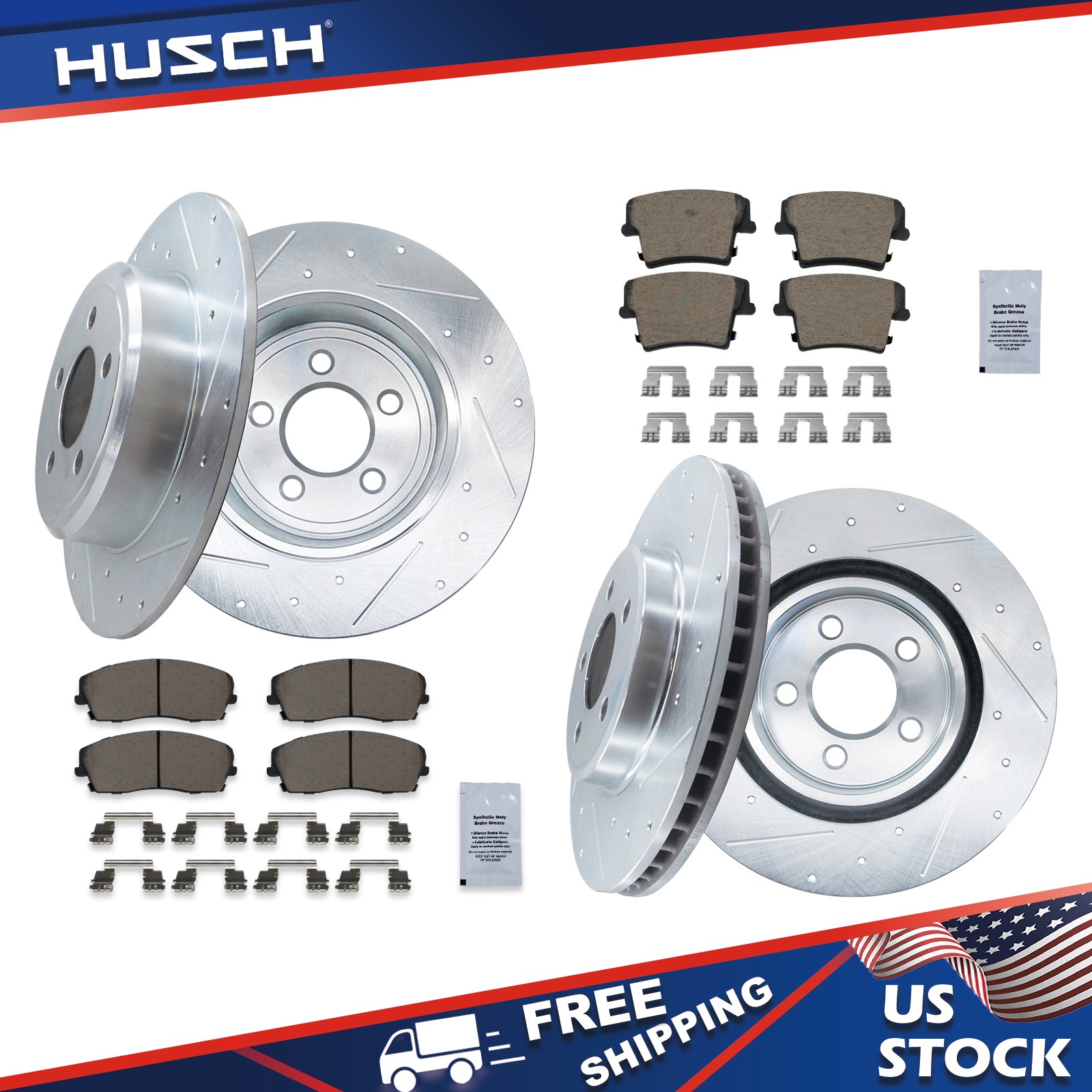 320mm Front and Rear Disc Rotors Brake Pads For 300 Charger Challenger Magnum