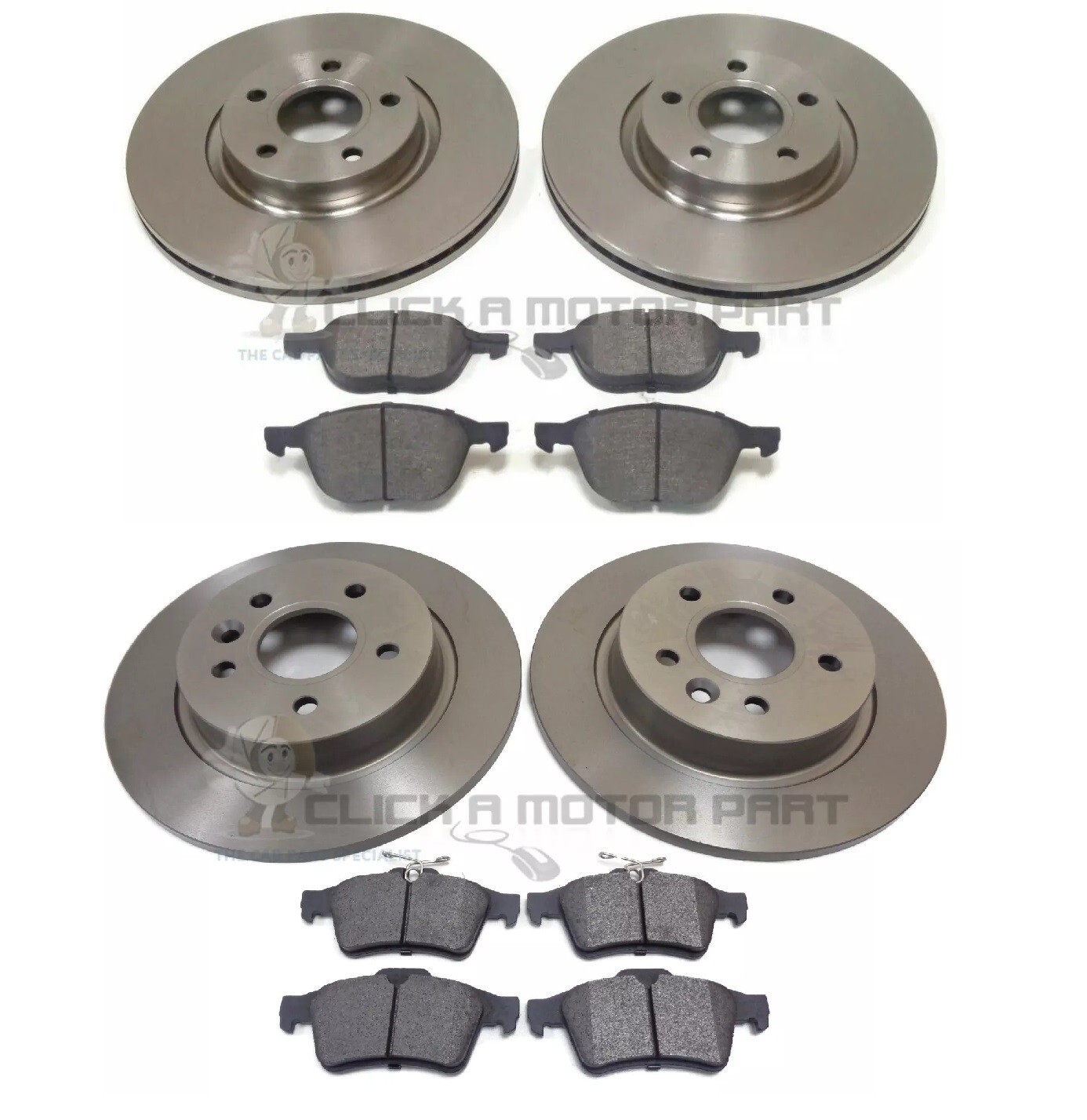 Front And Rear Brake Discs And Pads (278mm) For Volvo V40 Cross Country 12-20