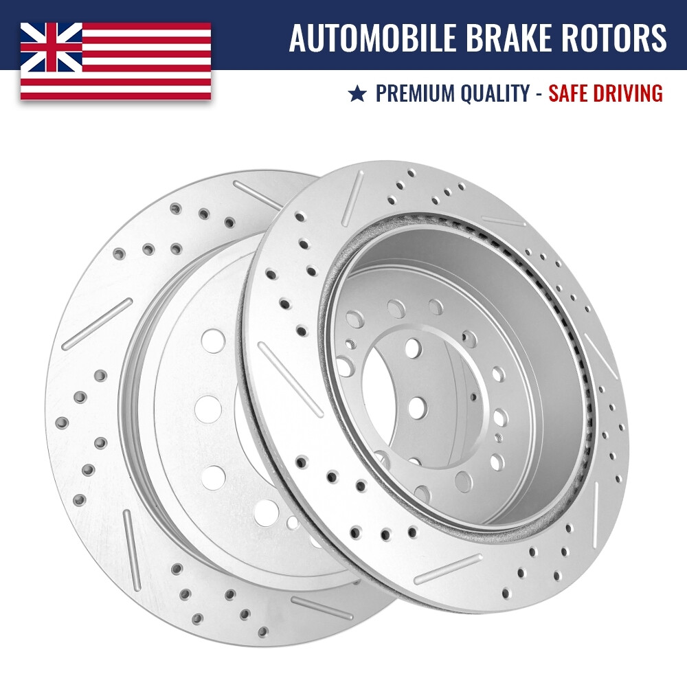 Rear Drilled Slotted Disc Brake Rotors For Toyota 4Runner FJ Cruiser Lexus GX460