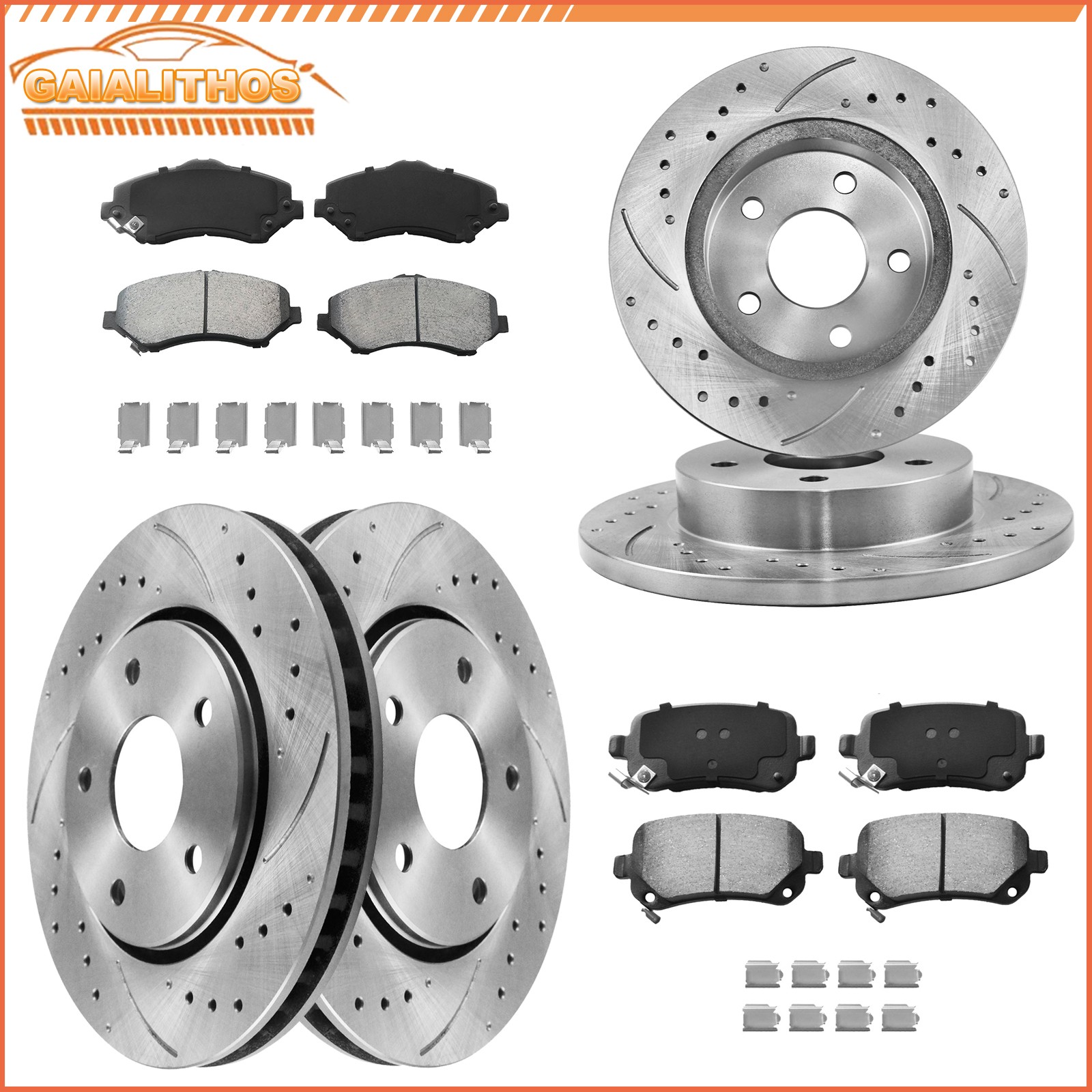 11.89″ Front 12″ Rear Disc Rotors Brake Pads for Town & Country Grand Caravan