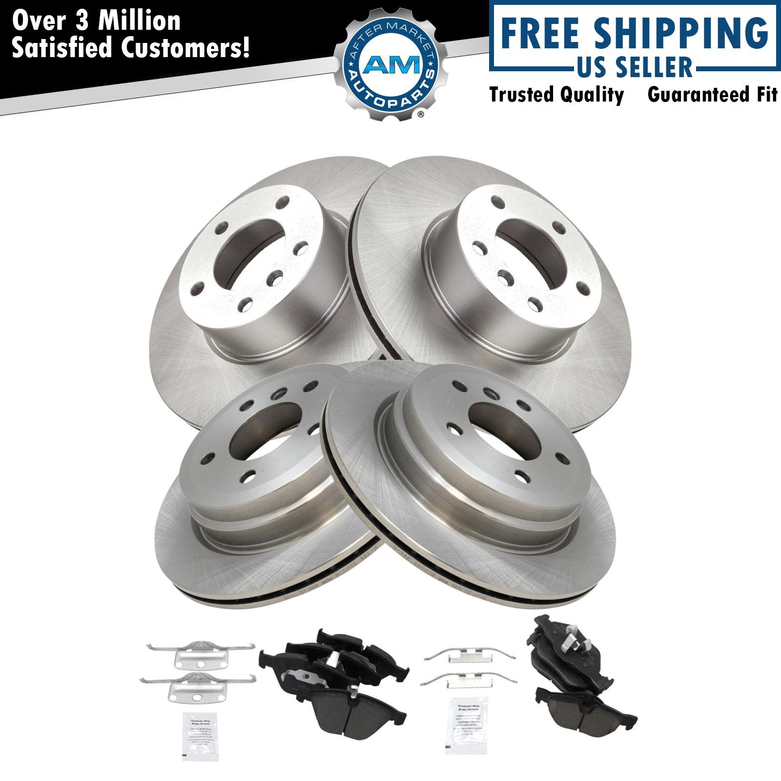 Front & Rear Brake Pad & Rotor Kit Ceramic For 10-15 BMW