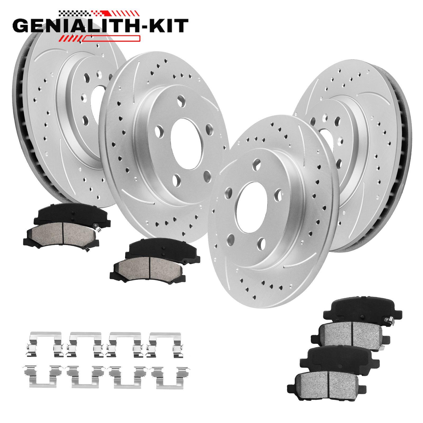 Front & Rear Drilled Rotors Ceramic Brake Pads for 2011 2012 2013 Chevy Impala