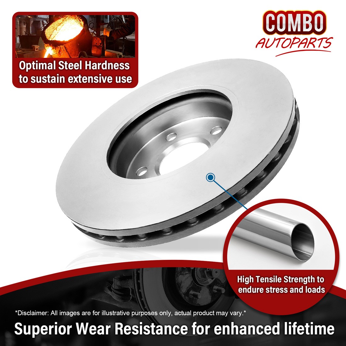 Front Disc Rotors Semi-Metallic Pads for Volvo 240 Volvo 242 Volvo 244