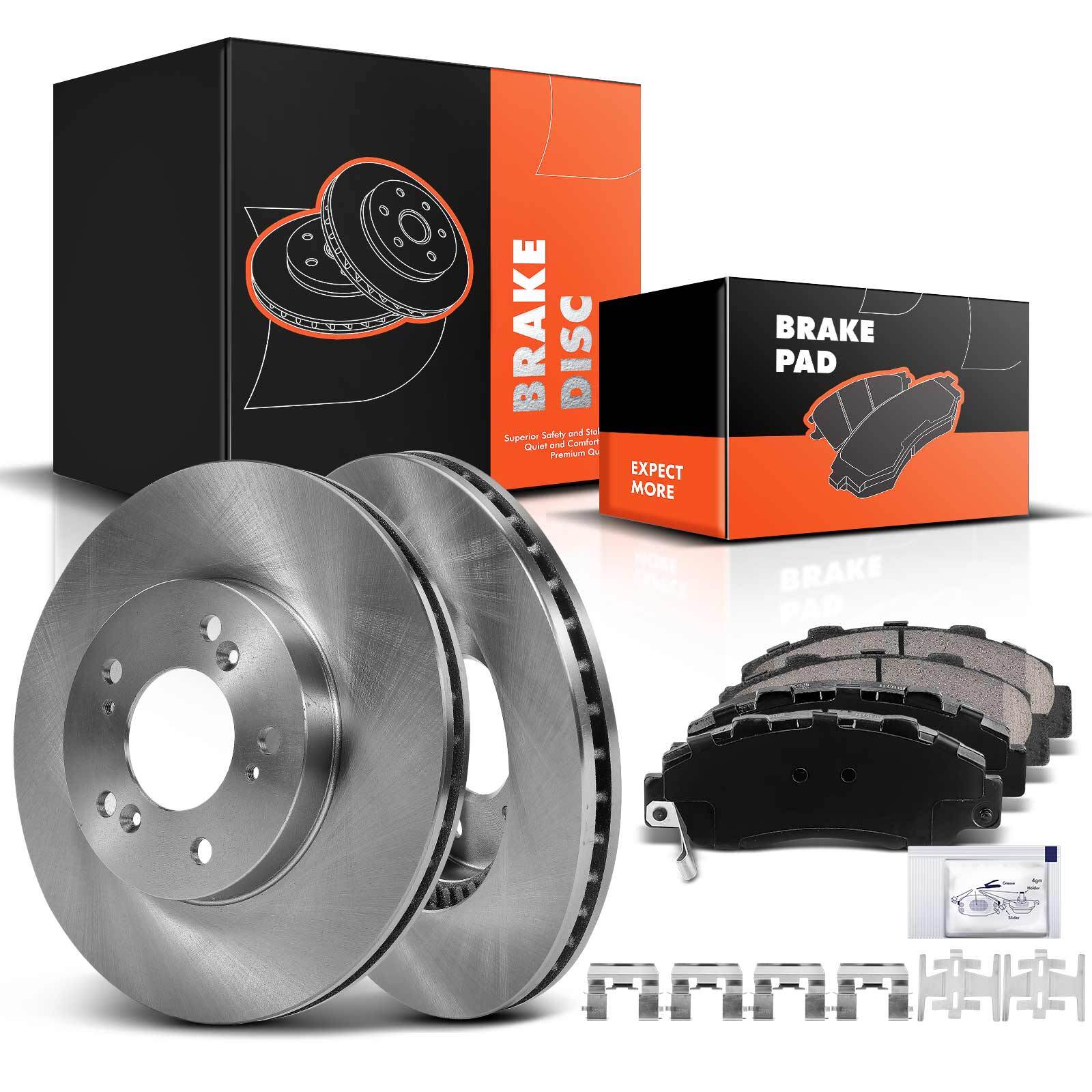 Front Disc Rotors & Ceramic Brake Pads for Honda CR-V Odyssey Acura RL TL Isuzu