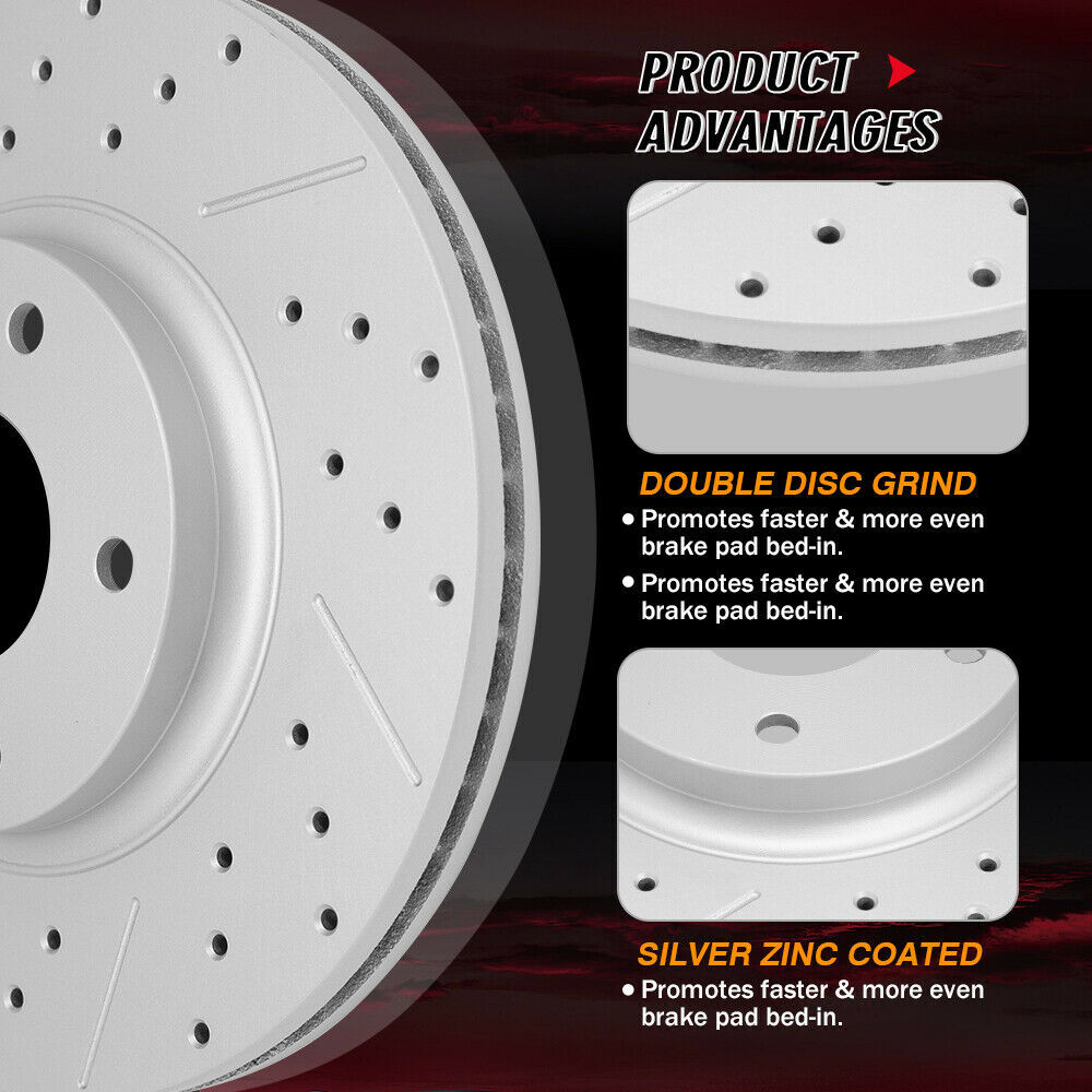 Front Rear Rotors & Brake Pads for 2011 – 2020 Dodge Durango Jeep Grand Cherokee