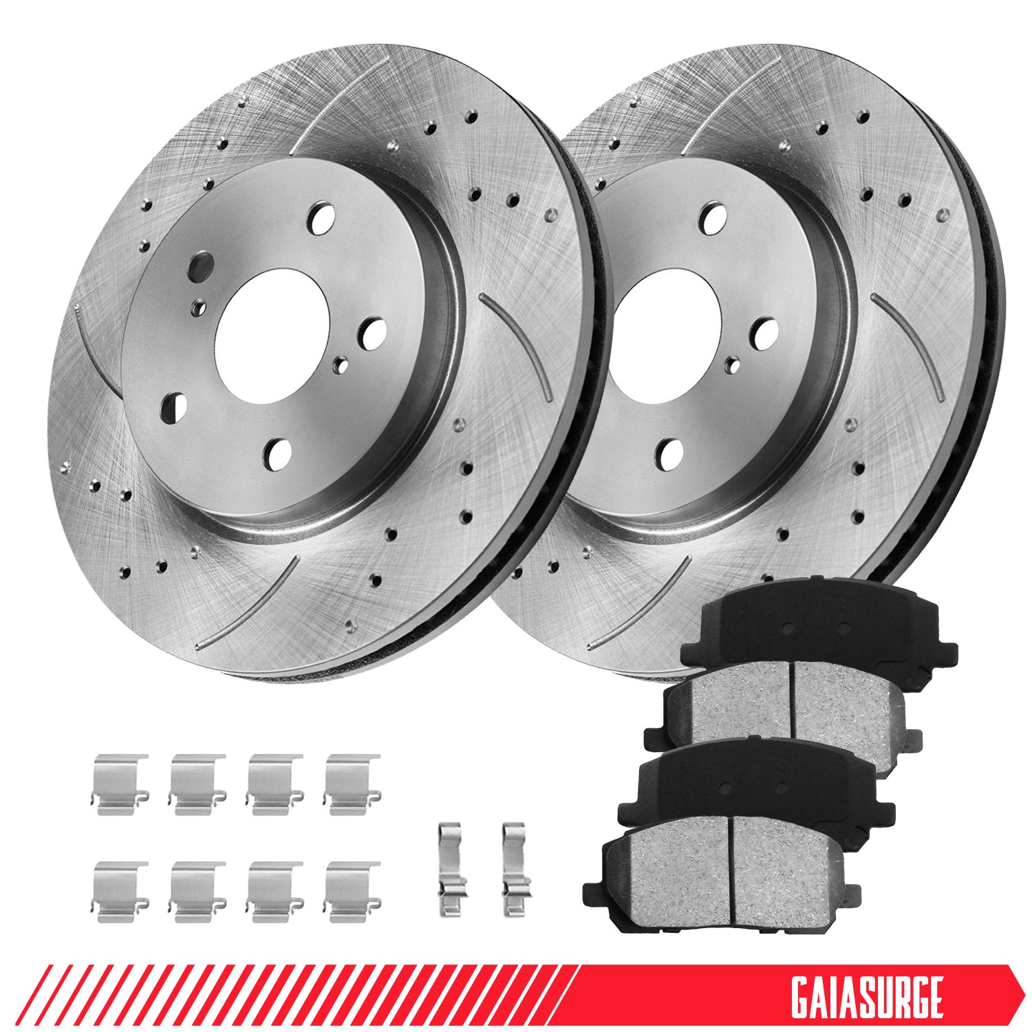 Front Drilled Slotted Rotors Ceramic Pads For 2001-2007 Toyota Highlander 5LUG