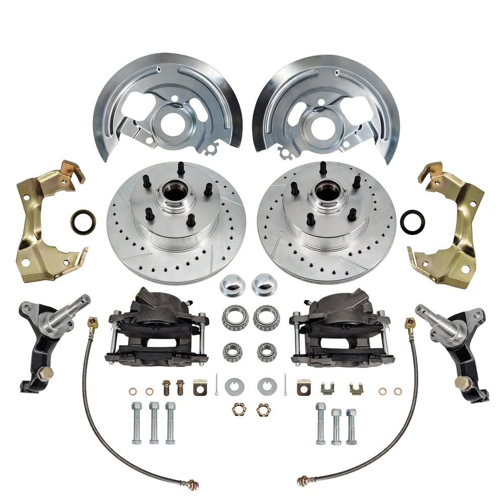 Front Spindle & Disc Brake Kit For 1964-72 Chevelle 1967-69 Camaro 1968-74 Nova