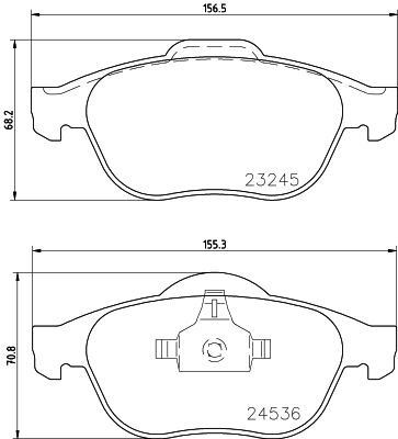 DON Front Externally Vented Discs & Brake Pads Service Kit Fits Renault Scenic