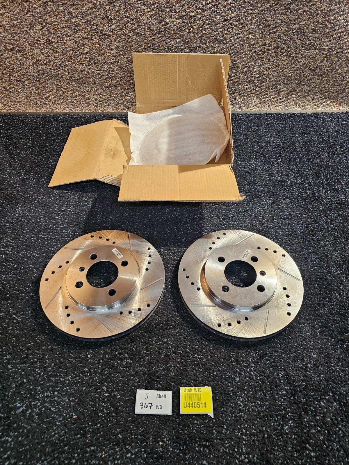 (QTY 2) Front Right & Left Side Drilled and Slotted Brake Rotor X34018L X34018R