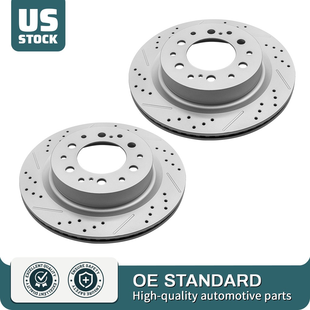 335mm Rear Disc Brake Rotors Kit for Toyota Tundra Sequoia Lexus LX600 2022 2023