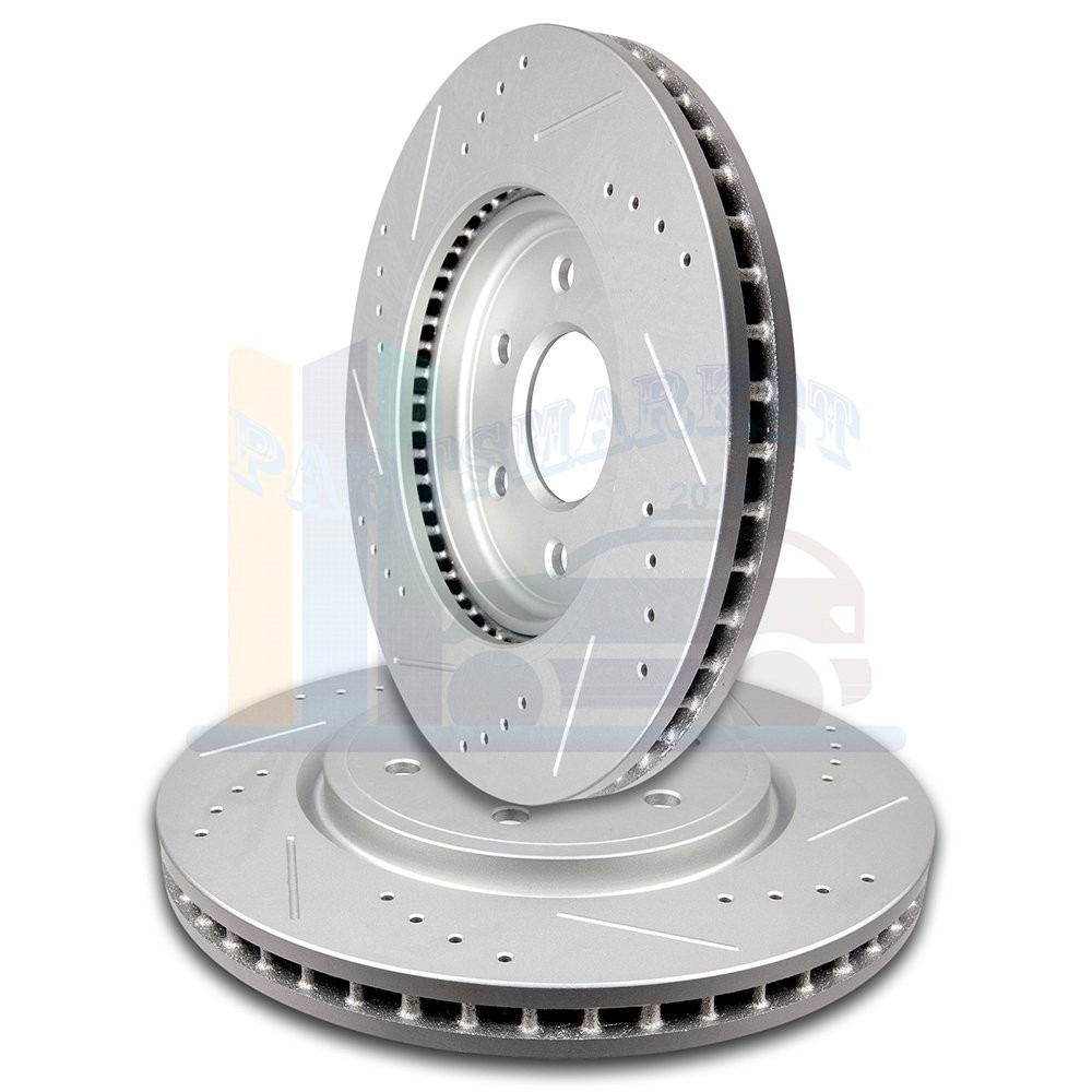 Front Disc Brake Rotors 2pcs For Suzuki Equator 2009 2010 2011-2012 4.0L Drilled