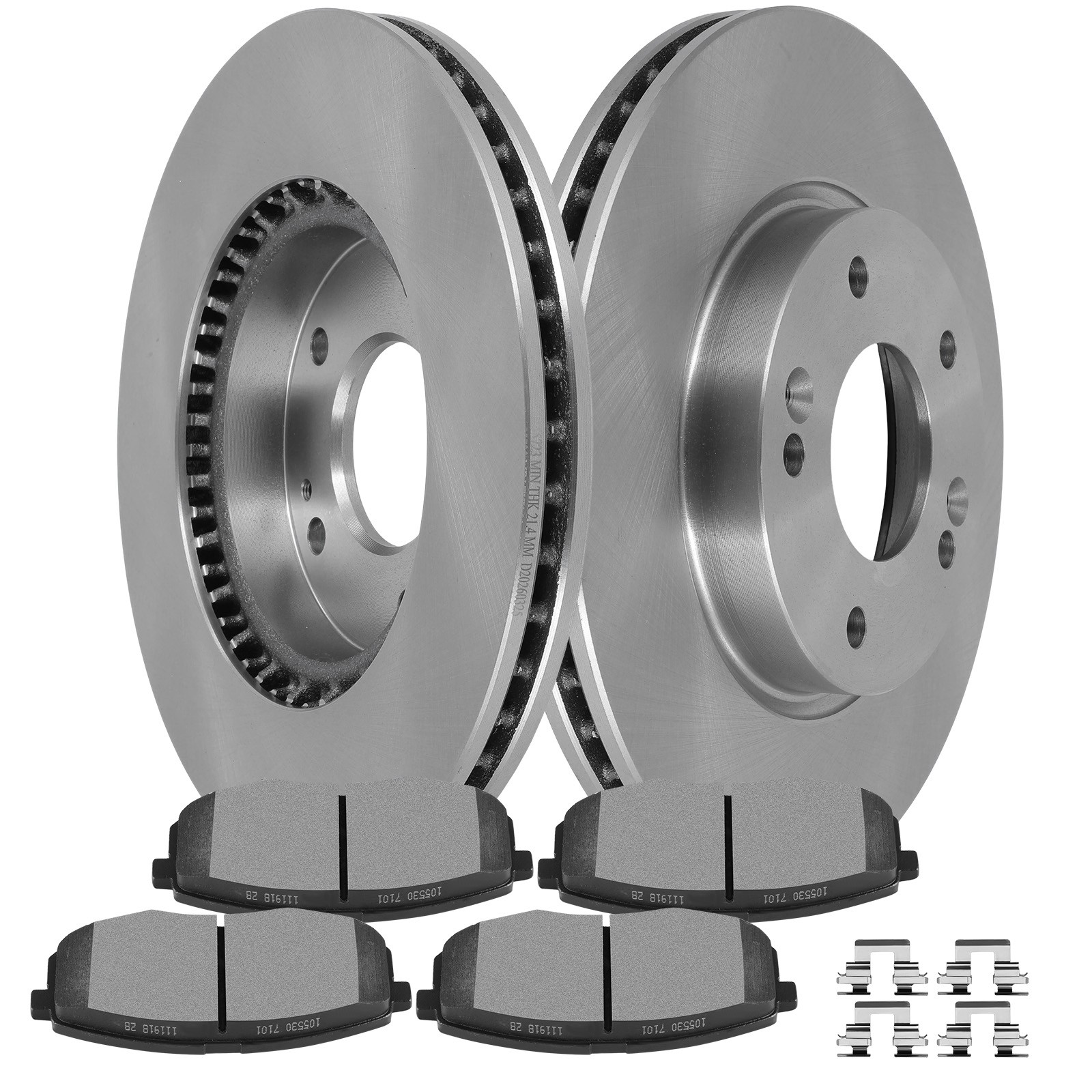 6X Front Brake Ceramic Pads Solid Rotors 31584 1397 Fits Kia Soul 2014 2015 2016