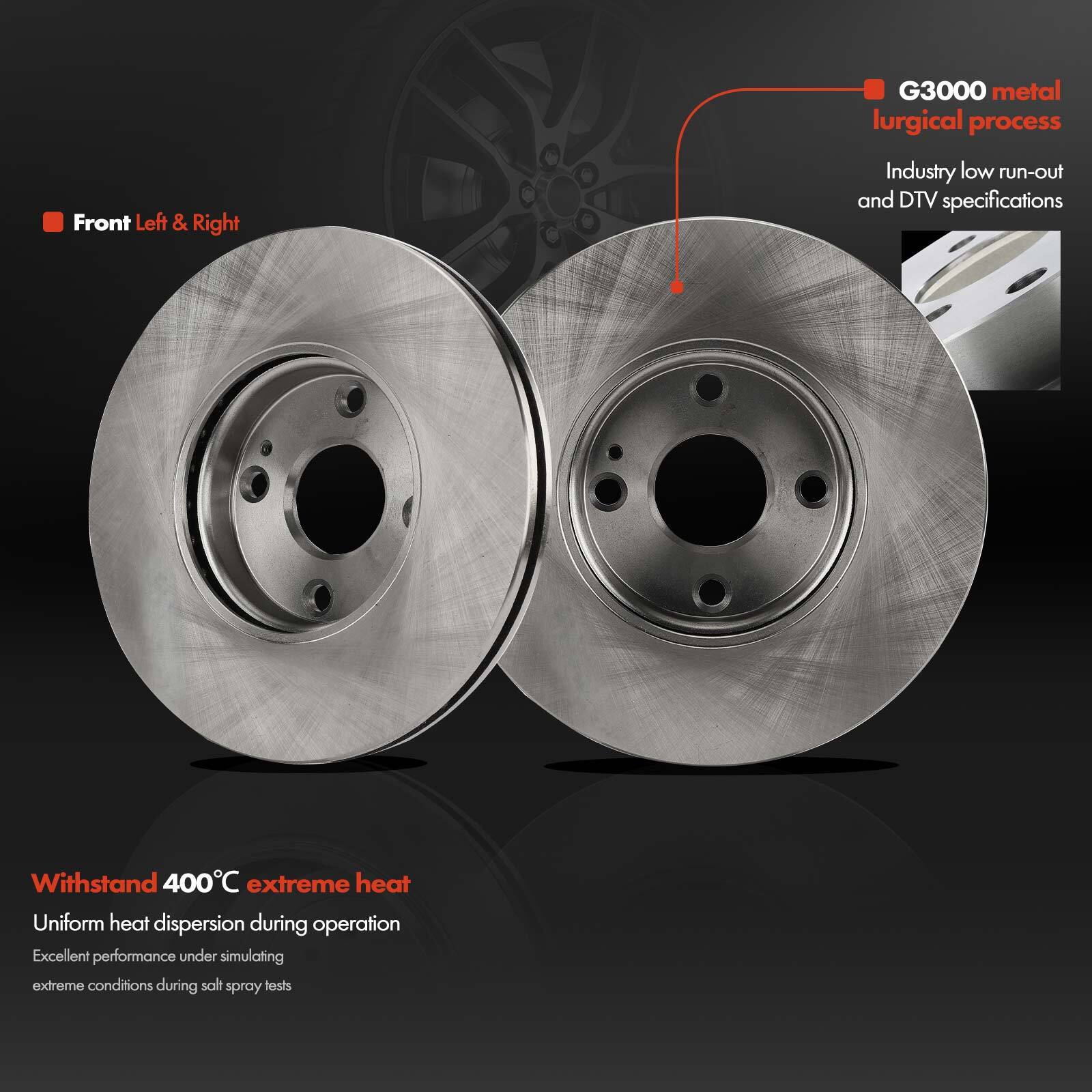 Front Disc Brake Rotors & Ceramic Brake Pads for Toyota Yaris iA 2017-2018 Scion