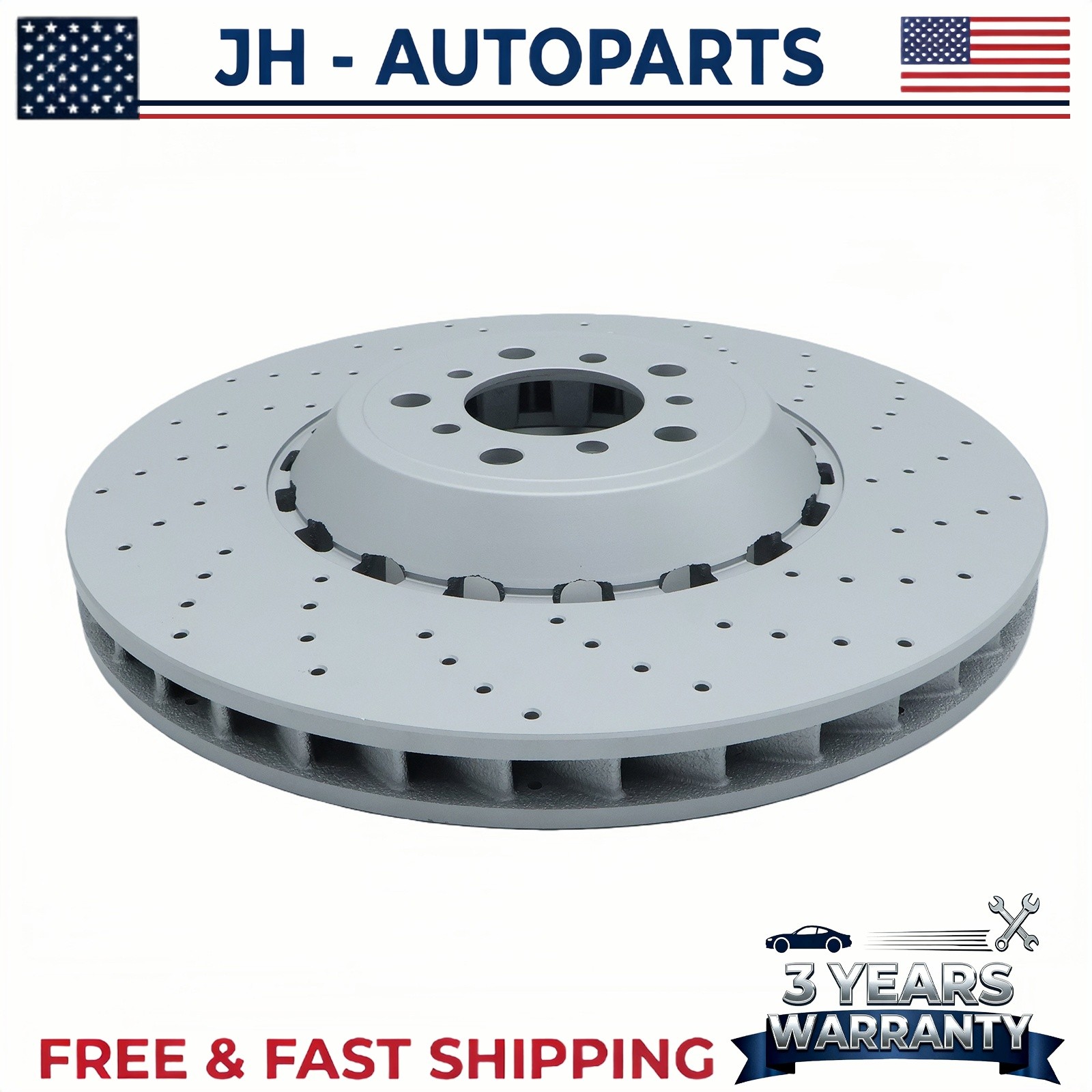 2PCS Front Vented & Drilled Disc Brake Rotors For BMW F10 F12 F13 M5 M6