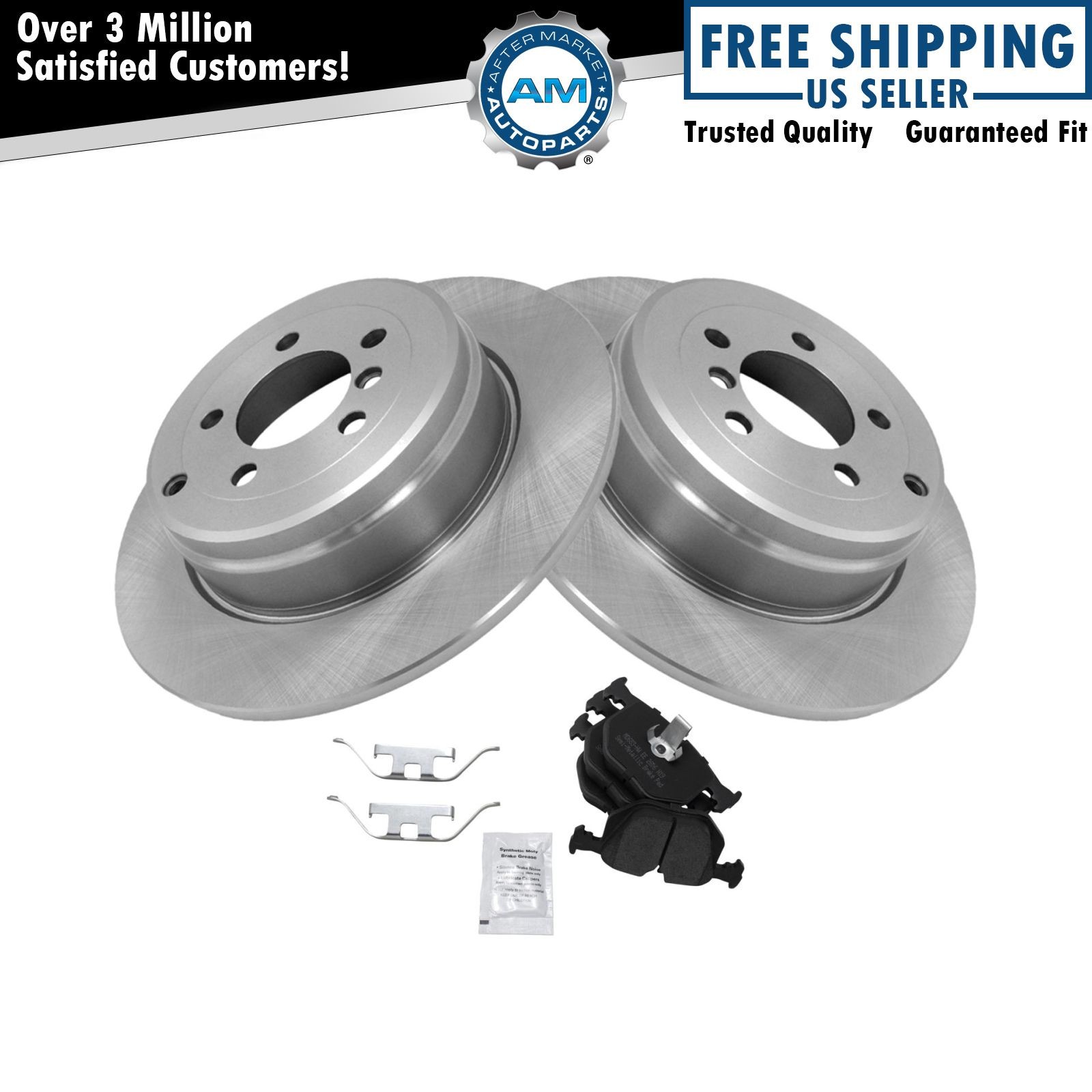 Rear Brake Rotor & Semi Metallic Brake Pad Kit Set for Range Rover SUV