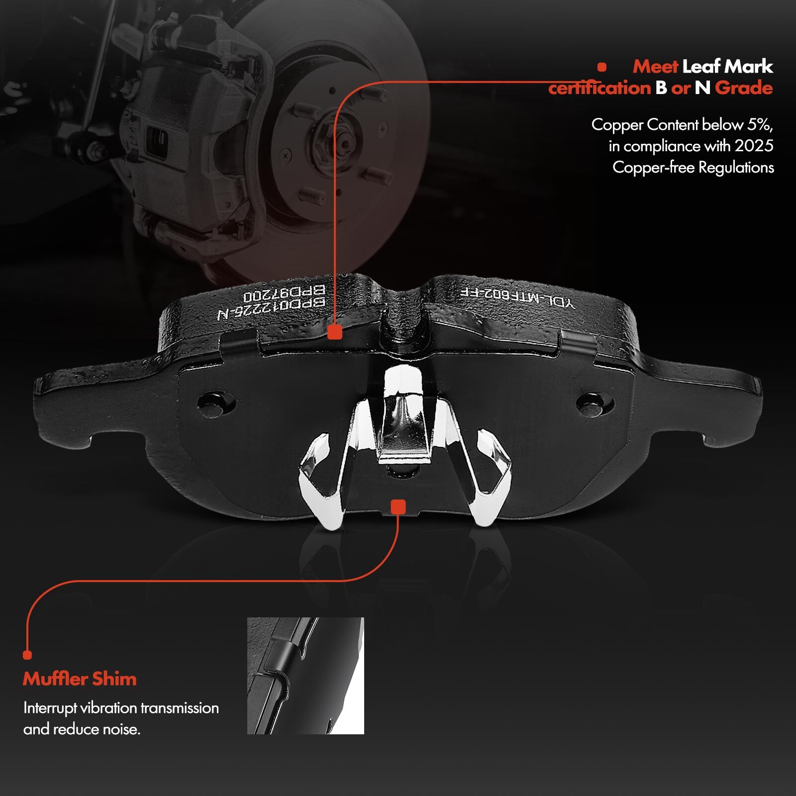 302mm Front Side Drilled Brake Rotor & Ceramic Brake Pads for Saab 9-3 2003-2011