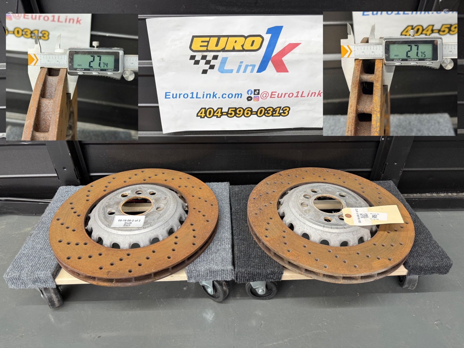 18-23 BMW F90 M5 F91 F92 F93 M8 Rear PAIR 380×28 Disc Brake Rotor OEM ±25.74mm